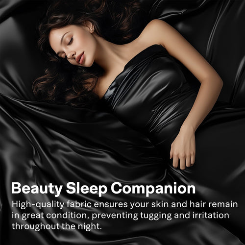 Cooling Sateen Queen Silk Black Bed Sheet Set,4 Pieces 1800 Microfiber 2 Pillowcase 20"x30" - Luxury Bed Sheet Set with Deep Pockets Detail