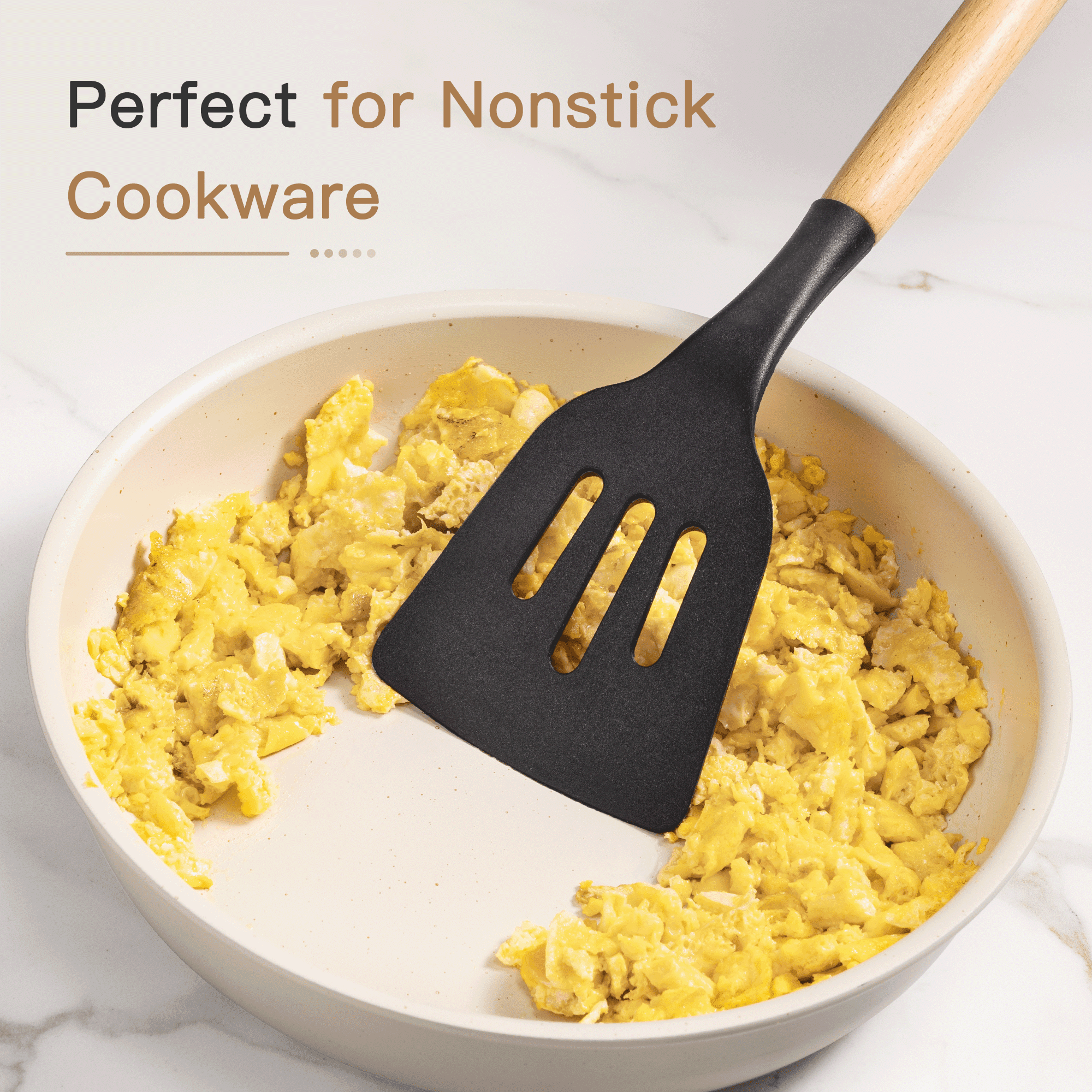 Time-Saving Silicone Cooking Utensils Set, 38 PCS Kitchen Utensils Set for 446°F Heat Resistant, Food Grade Utensil Sets with Woo... - Kitchen Gadget Tool for Quick Food Prep Detail