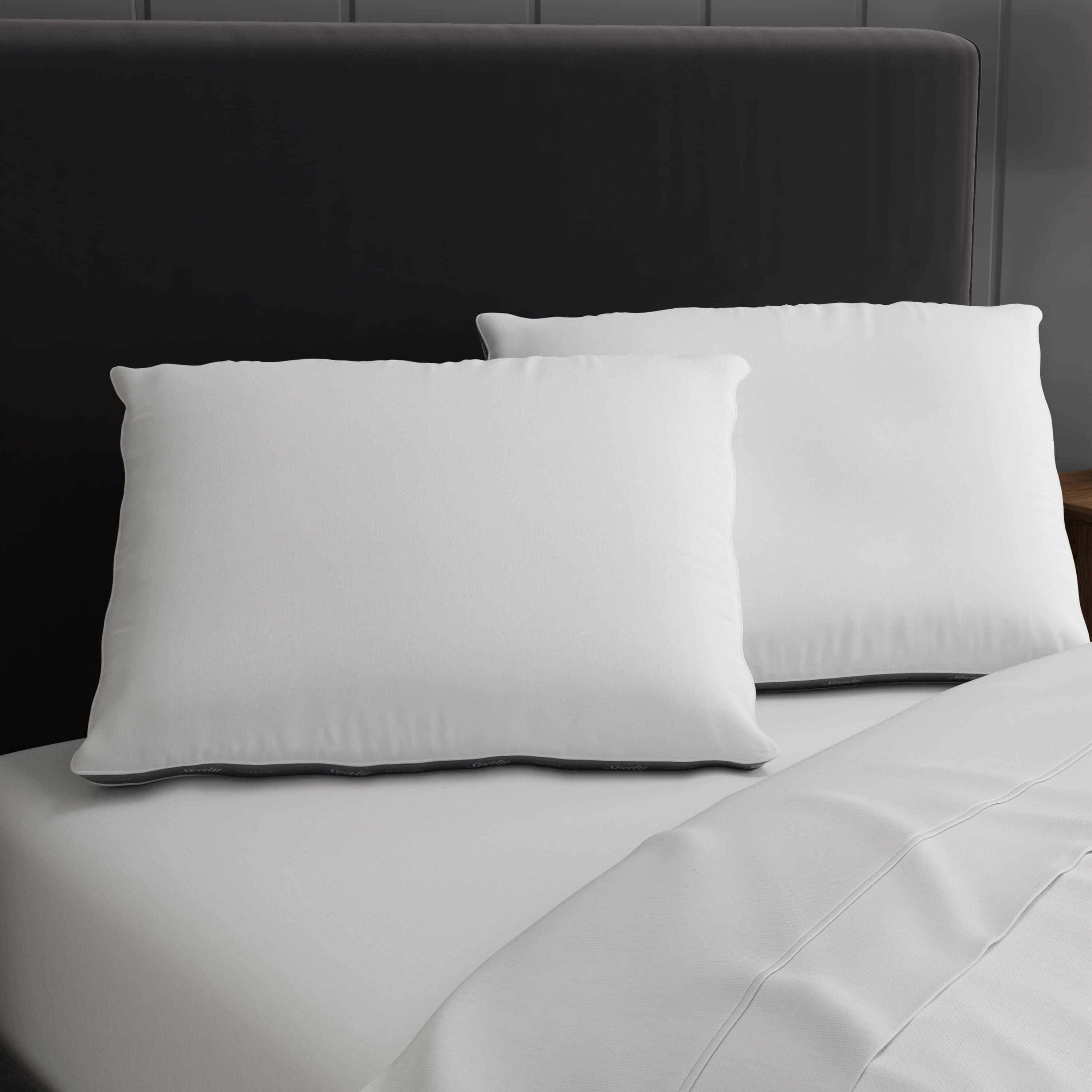 Orthopedic Support Extra Firm Support Foam Core Pillow 2pk, King - Hotel Quality Plush Sleeping Pillows Detail