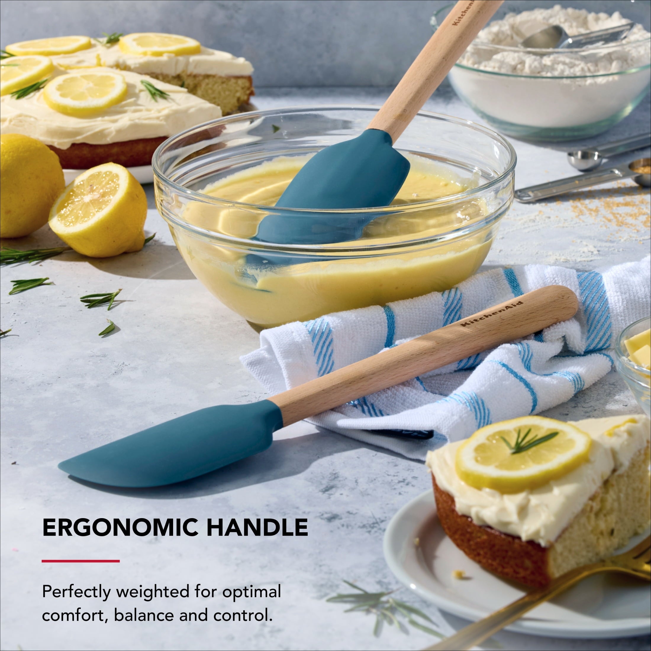 Heavy Duty 2-Piece Silicone Mixing Spatula and Scraper Set for Cooking, Agave - Heavy Duty Stainless Steel Kitchen Shears Detail