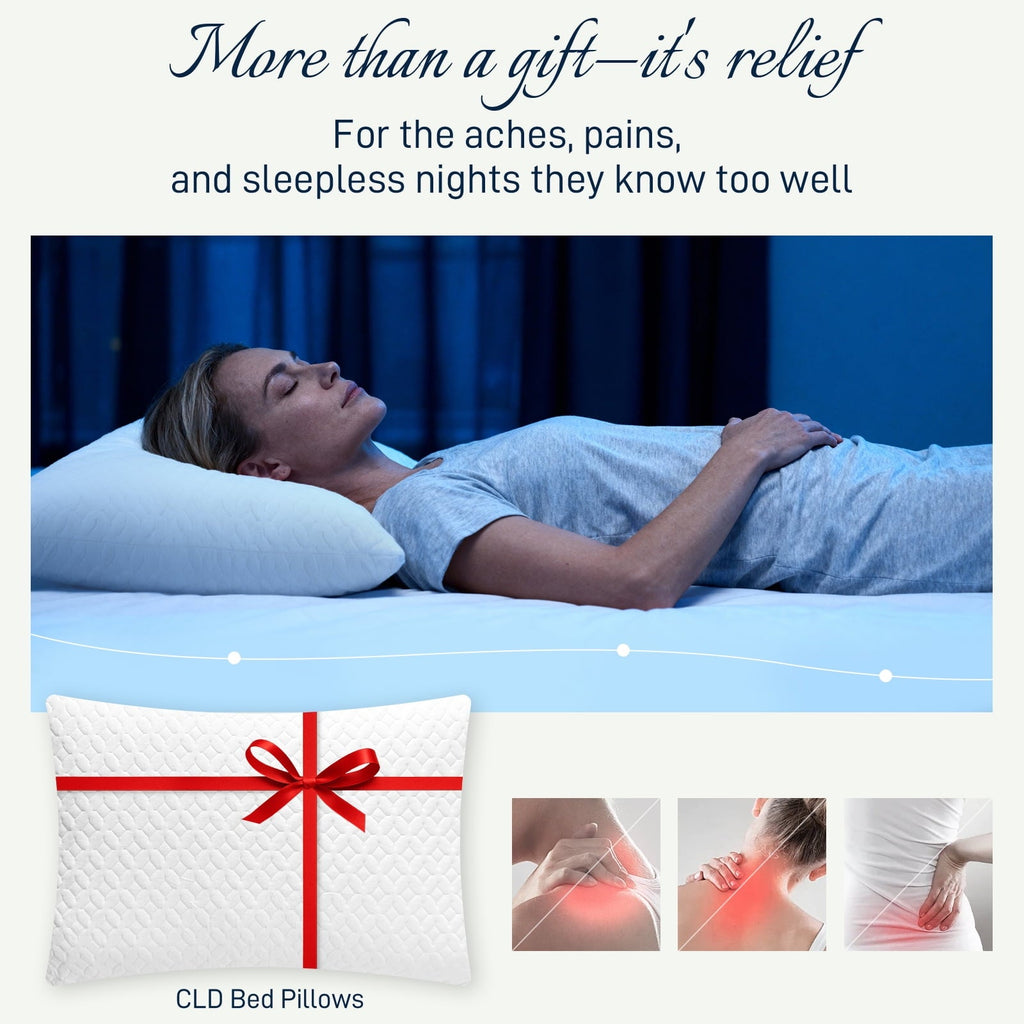 Orthopedic Support Bed Pillows Cross Cut Memory Foam For Sleeping,Queen Size Bedding Pillow(White), Original Pillow for Sleeping，Adjusta... - Orthopedic Shredded Foam Bed Pillow Set Detail