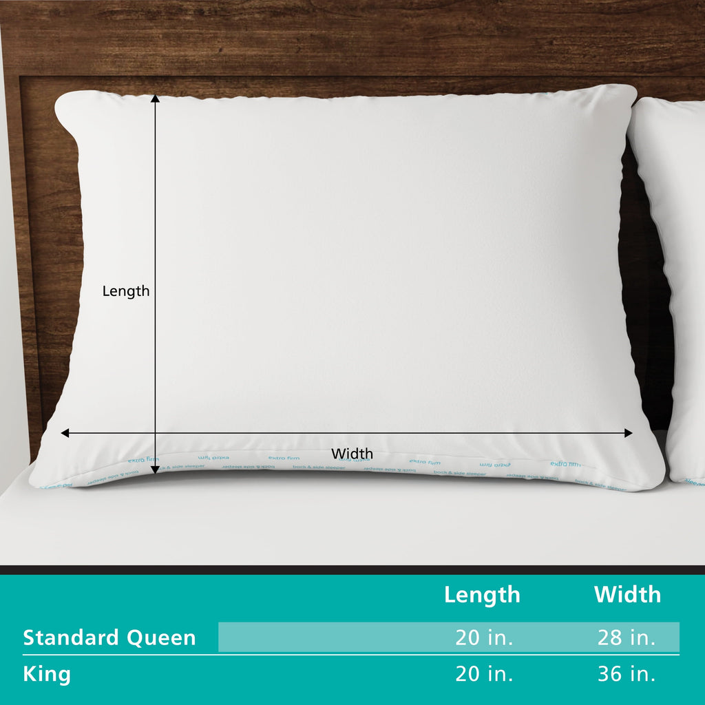Fluffy Shredded Back & Side Sleeper Bed Pillow, Standard/Queen - Extra Firm Support - Decorative Throw Pillow Cushion for Sofa & Bed Detail