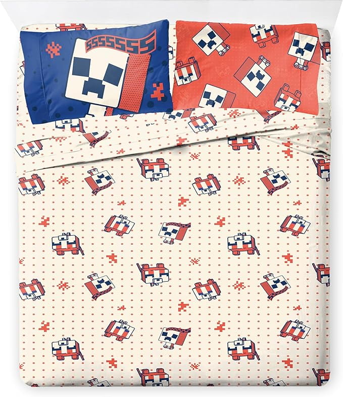 All-Season 7 Piece Full Size Comforter Set with Shams - Kids & Teens Gaming Bedding - All-Season Down Alternative Comforter Insert Detail