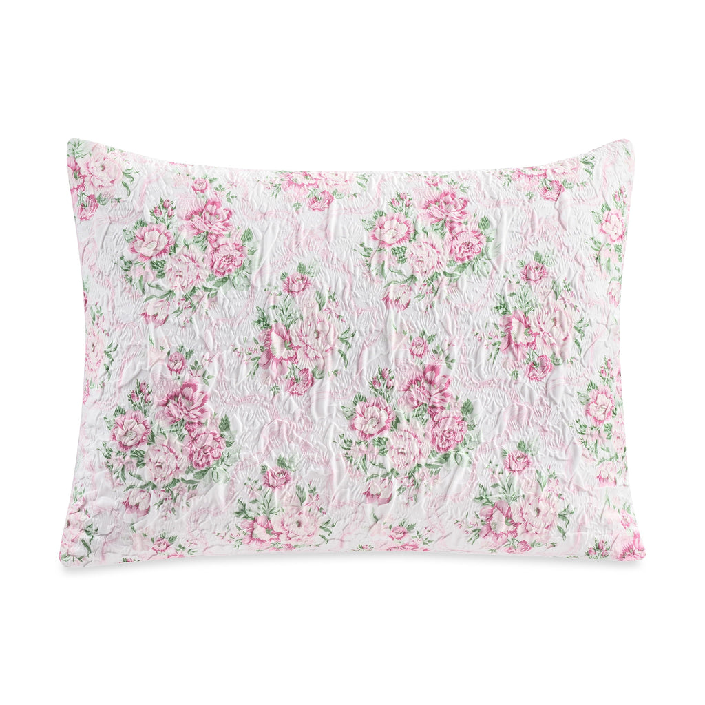 Luxurious Quilted 2-Piece Coquette Floral Pink Comforter Set, Twin/Twin XL - Hypoallergenic Ultra-Fluffy Quilt for Winter Detail