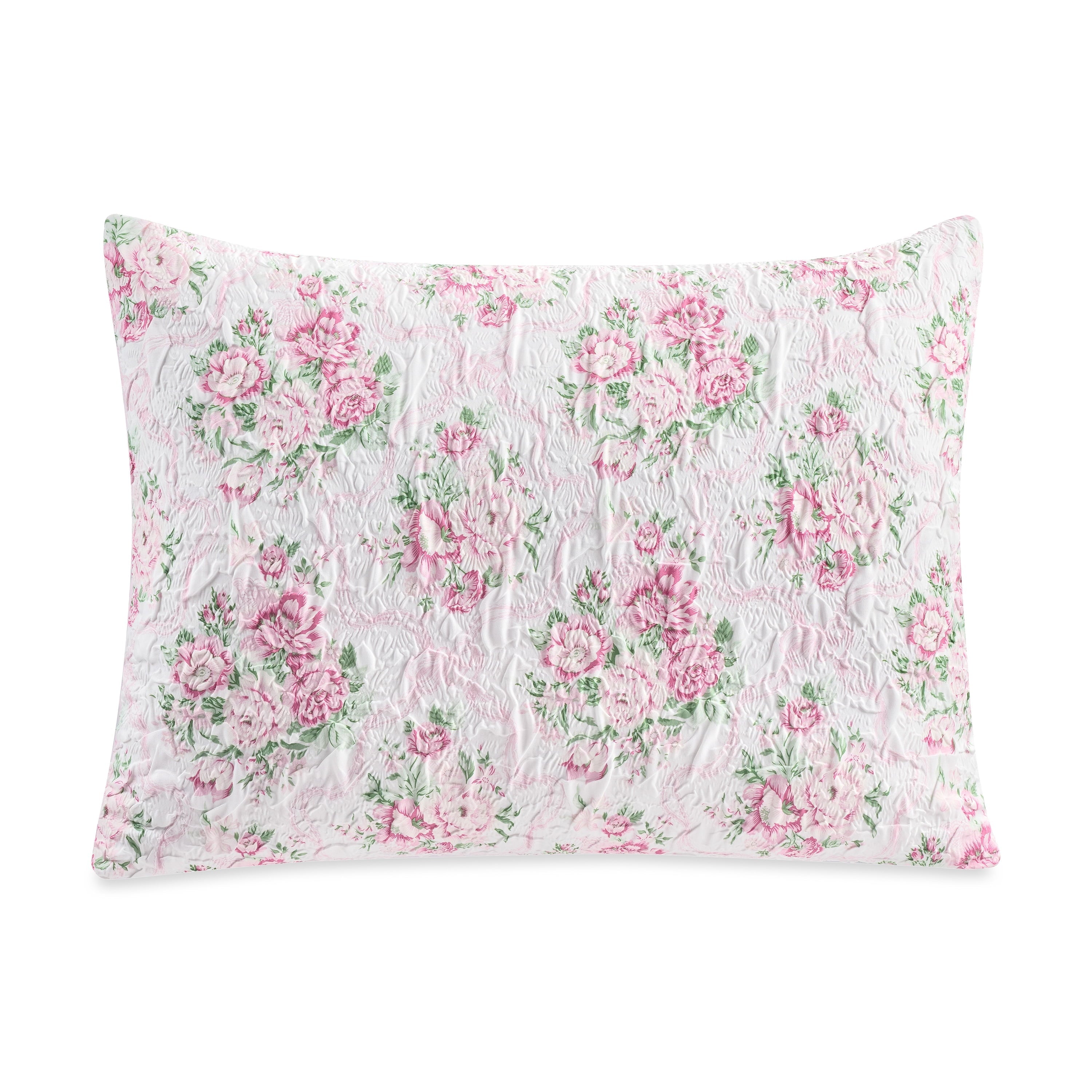 Luxurious Quilted 2-Piece Coquette Floral Pink Comforter Set, Twin/Twin XL - Hypoallergenic Ultra-Fluffy Quilt for Winter Detail