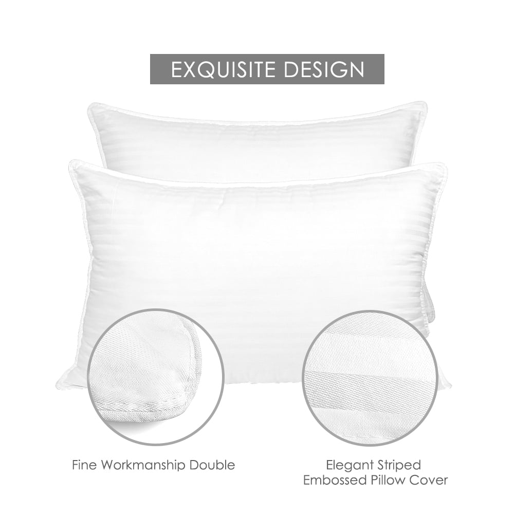 Orthopedic Support Bed Pillows 2-Pack Queen Size Luxury Hotel Pillow for Side and Back Sleeper Pillows for Bed with Cooling Cover - Orthopedic Shredded Foam Bed Pillow Set Detail