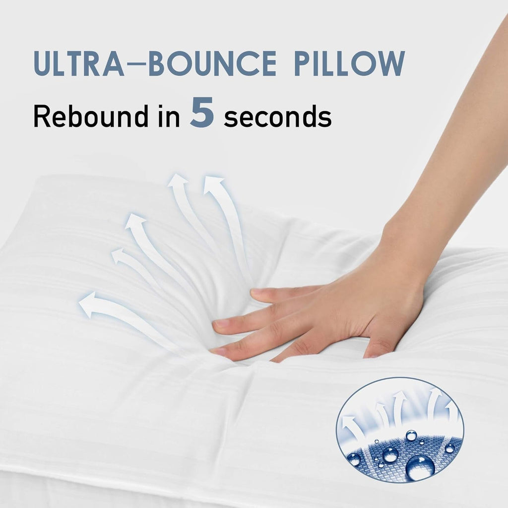 Orthopedic Support Pillow for Beds 2 Pack Queen Size Pillows Set of 2 Hypoallergenic Hotel Down Alternative Pillow for Side and Back Sle... - Ergonomic Memory Foam Pillow for Neck Pain Support Detail