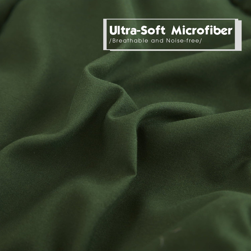 Heavyweight Warmth Light Weight Down Alternative Comforter Set, Queen, Green, Reversible - All-Season Down Alternative Comforter Insert Detail