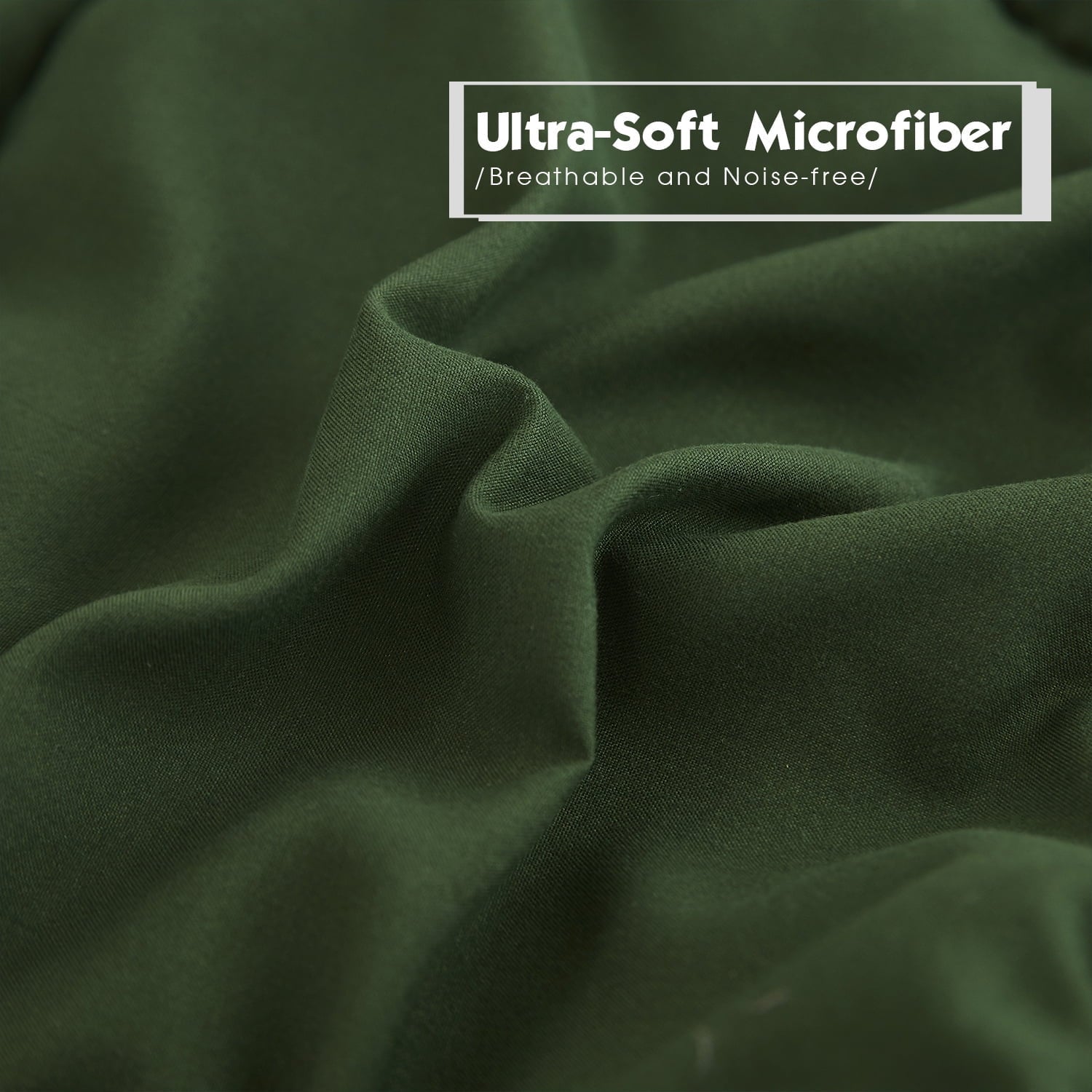 Heavyweight Warmth Light Weight Down Alternative Comforter Set, Queen, Green, Reversible - All-Season Down Alternative Comforter Insert Detail