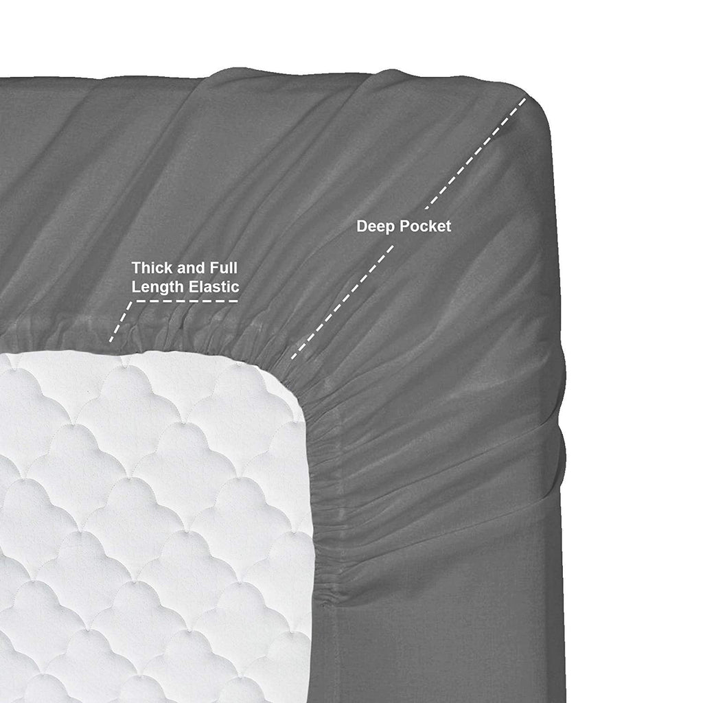 Premium Egyptian Cotton 6 Piece 1800 Collection Bed Sheet Set with Extra Pillowcases, Deep Pockets Fitted Sheet, 100% Soft Microfiber, Hypoal... - Breathable Egyptian Cotton Flat & Fitted Sheets Detail