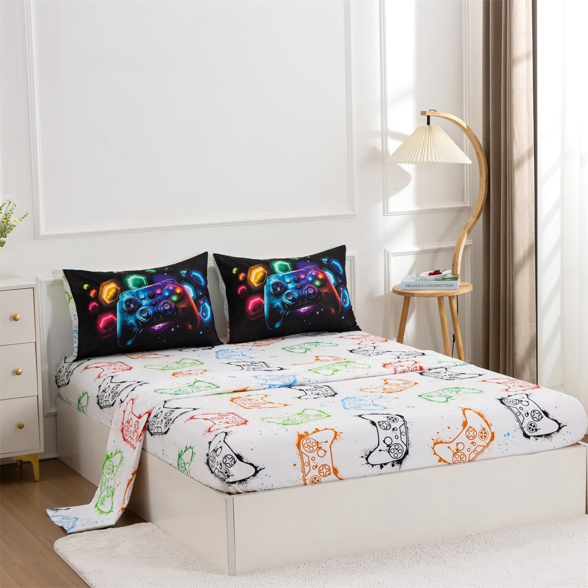Luxurious Quilted Game Console Comforter Set for Boys Girls Kids Space Universe Gaming Geometric Lightweight Microfiber Gamer Bedding S... - Cloud-Like Soft Lightweight Bed Comforter Detail