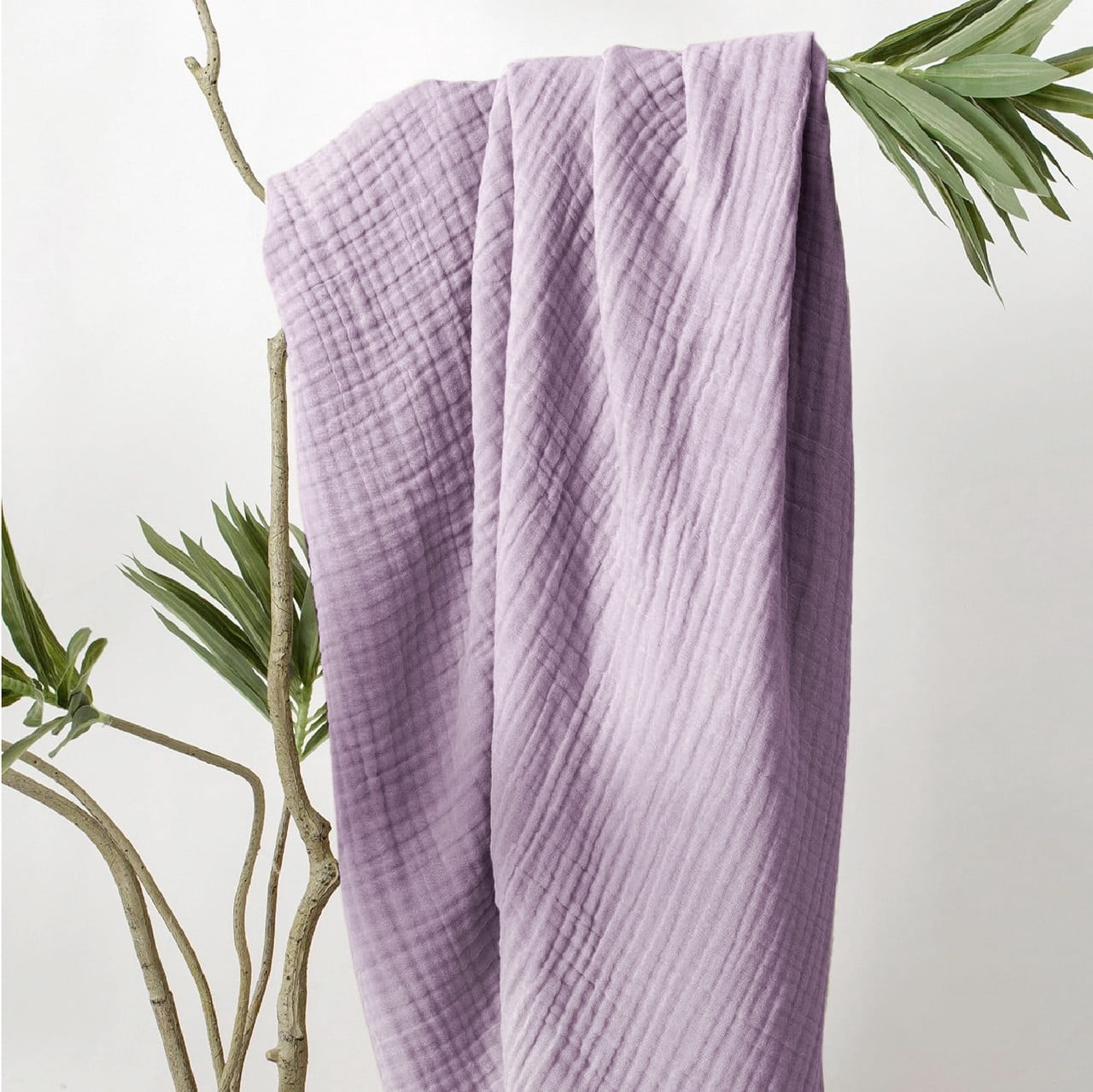 Decorative Knitted 100% Cotton Muslin Blanket Large 50" x 70", 6 Layers Lightweight and Breathable Throw Blankets for Couch, Soft Coolin... - Cozy Fleece Throw Blanket for Couch & Bed Detail