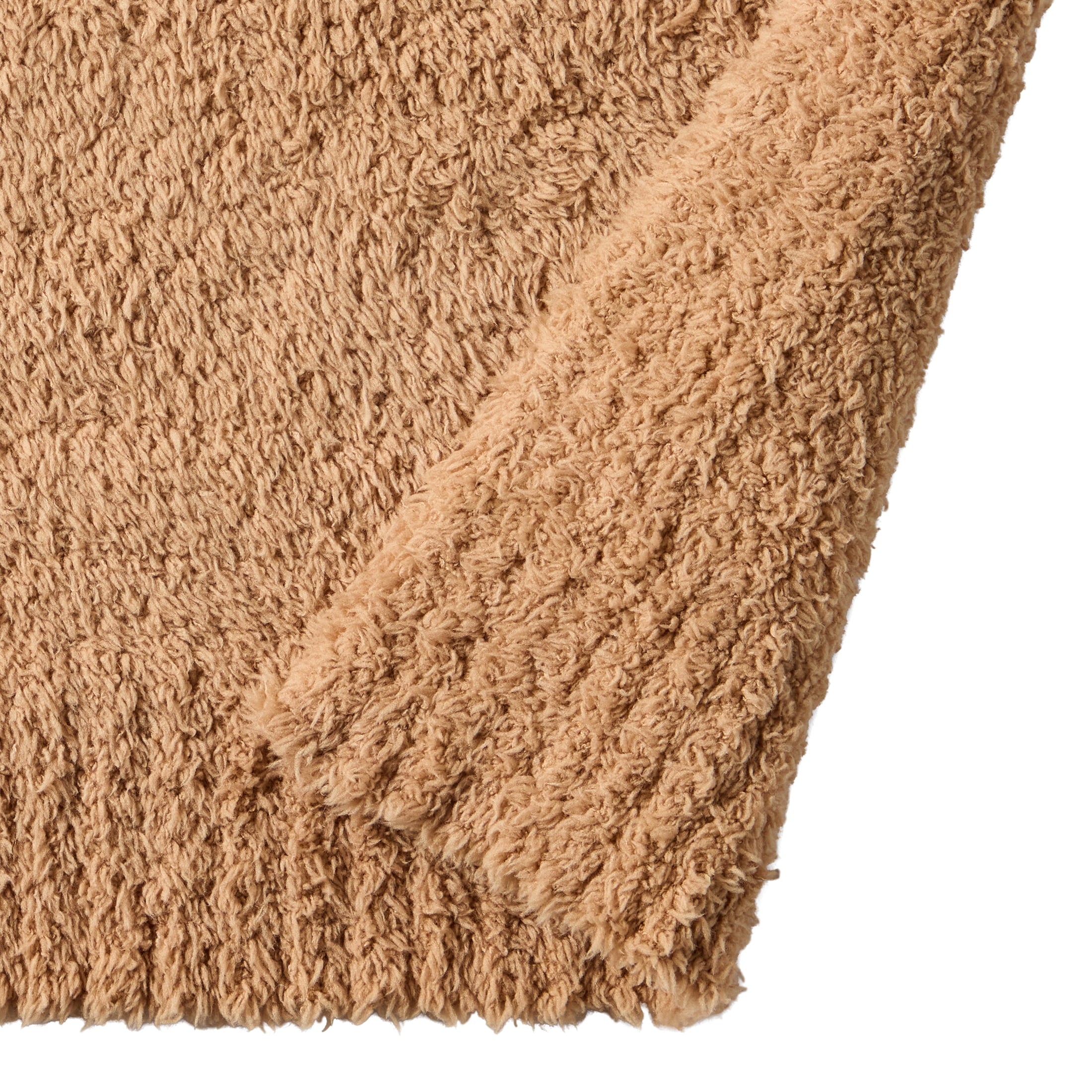 Lightweight Warm Cozy Knit Throw, Dark Caramel, 50x72" - Cozy Fleece Throw Blanket for Couch & Bed Detail