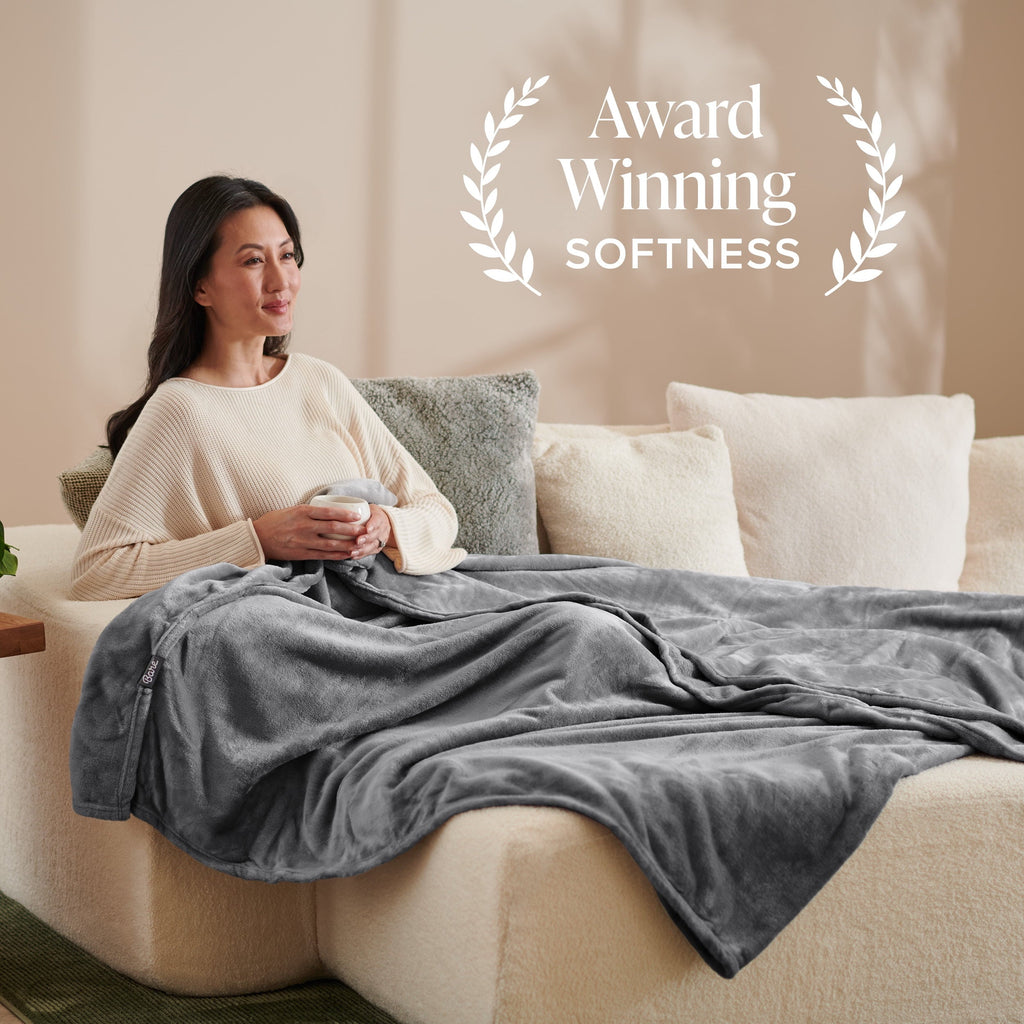Super Soft Flannel Microplush Fleece Blanket - 300 GSM - Fuzzy Microfleece - Soft & Plush - Full/Queen, Gray - Super Soft Reversible Sherpa Flannel Blanket Detail