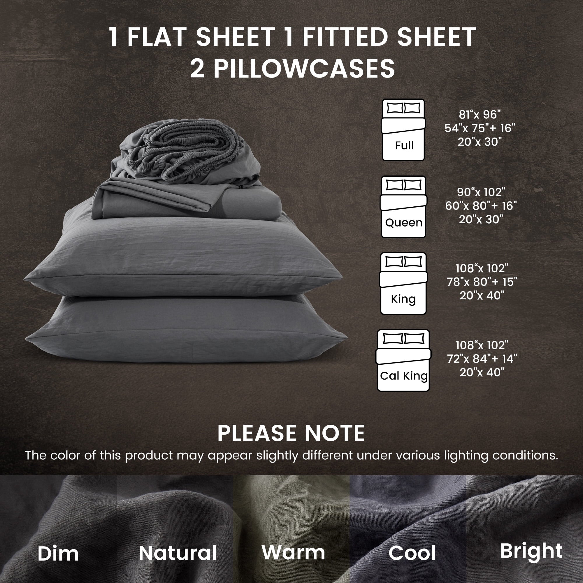 Wrinkle-Resistant Bed Sheets - Full Size Bed Sheets - Washed Microfiber - 4 Piece Hotel Luxury Bedding Sheets with Fitted Sheet, Flat S... - Premium Ultra-Soft Pillowcase Pair for Sleeping Detail