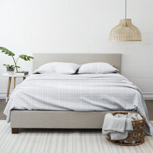 Cooling Sateen 4 Piece Pattern Microfiber Bed Sheets Set, Light Gray Crossroad, Twin - Luxury Bed Sheet Set with Deep Pockets Detail