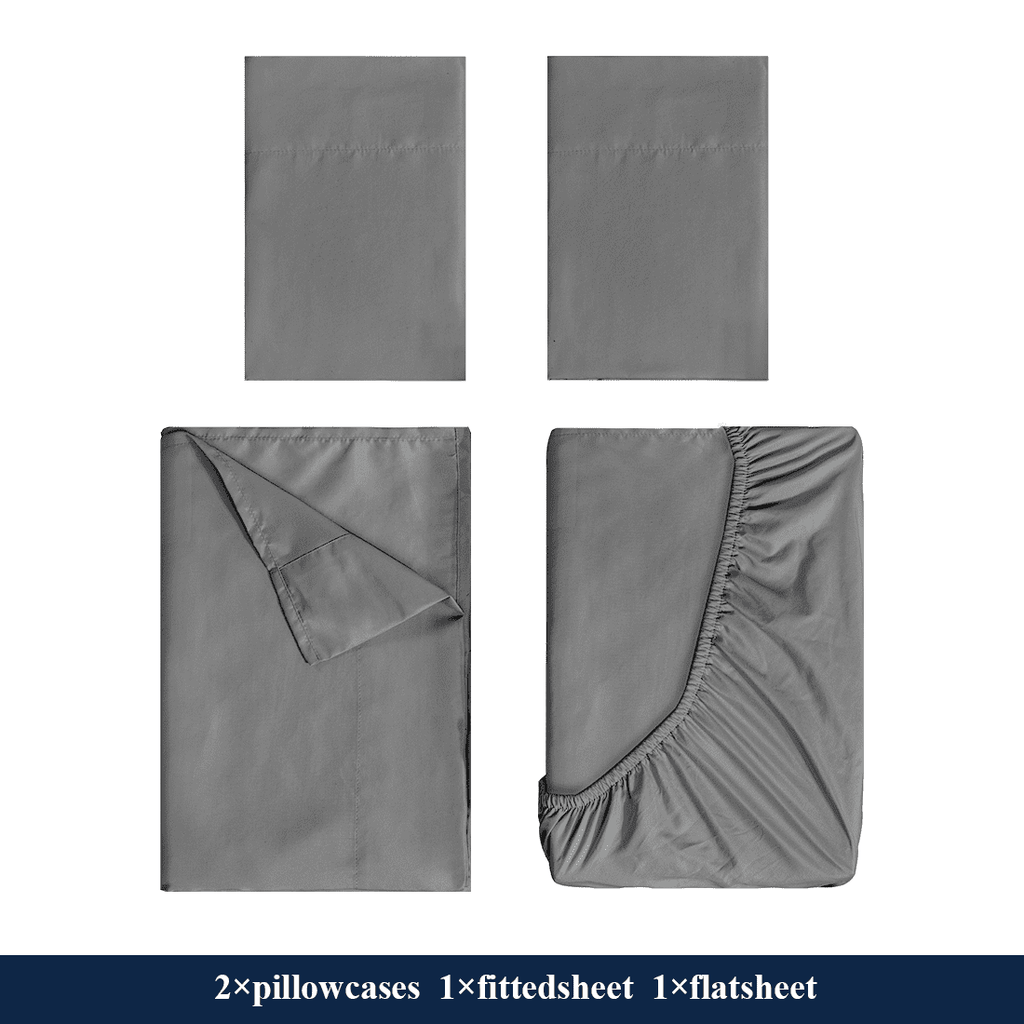 Wrinkle-Resistant Full Size Bed Sheets, 4 Piece Sheets 14” Deep Pocket Sheet & Pillowcase Sets Soft Microfiber Luxury Bedding Fitted Sh... - Cooling Hotel Quality Bedding Sheets and Pillowcases Detail