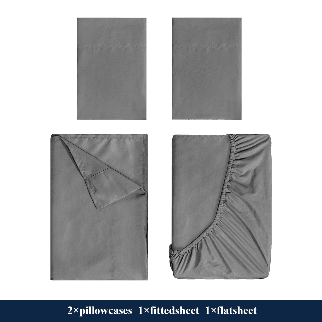 Wrinkle-Resistant Full Size Bed Sheets, 4 Piece Sheets 14” Deep Pocket Sheet & Pillowcase Sets Soft Microfiber Luxury Bedding Fitted Sh... - Cooling Hotel Quality Bedding Sheets and Pillowcases Detail