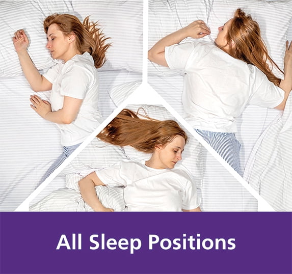 Orthopedic Support Comfort Complete Bed Pillow, Standard/Queen, White- All Positions Antimicrobial - Decorative Throw Pillow Cushion for Sofa & Bed Detail