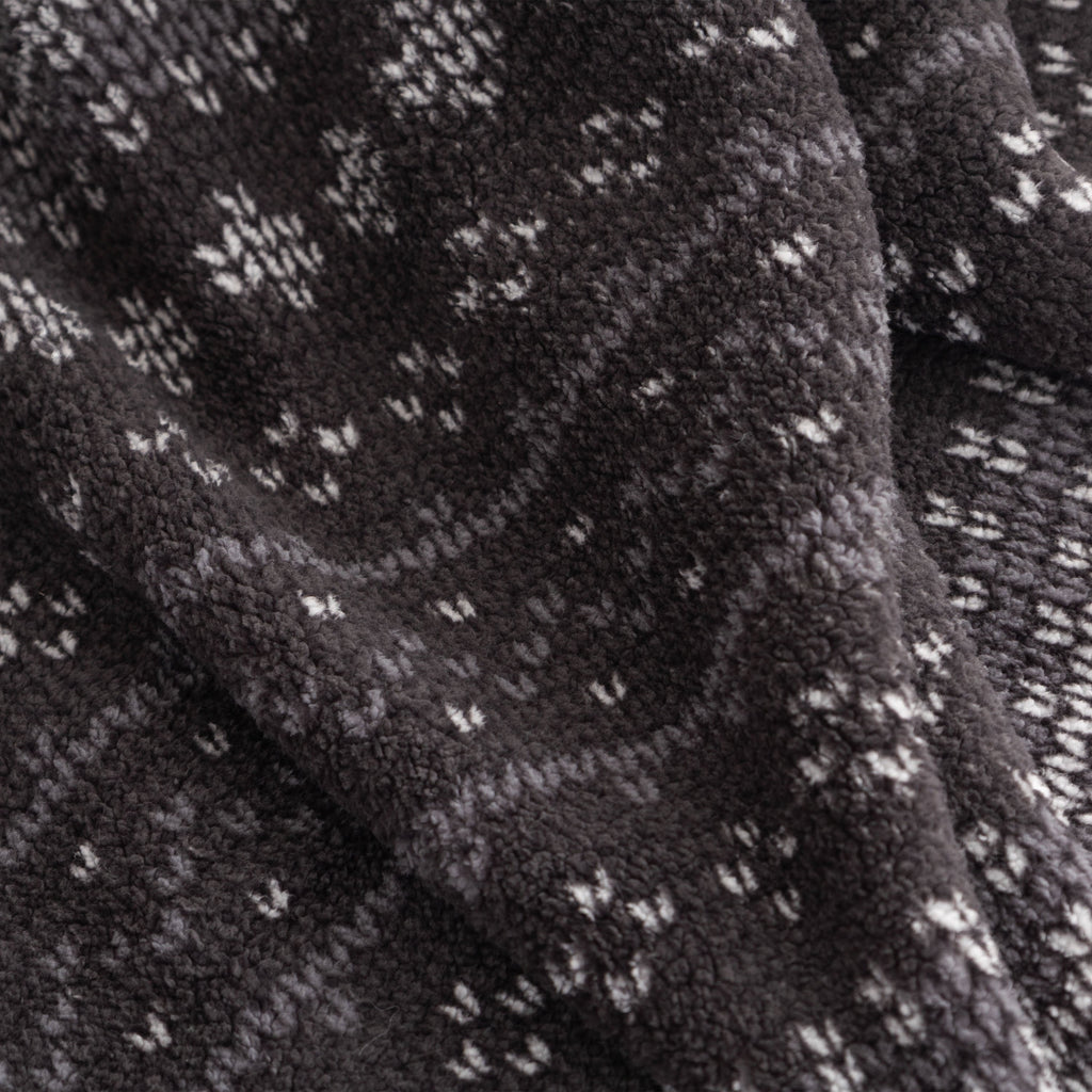 Decorative Knitted Berkshire Life Reversible Printed Hampshire Soft Throw Blanket, Glacier Fair Isle - Cozy Fleece Throw Blanket for Couch & Bed Detail
