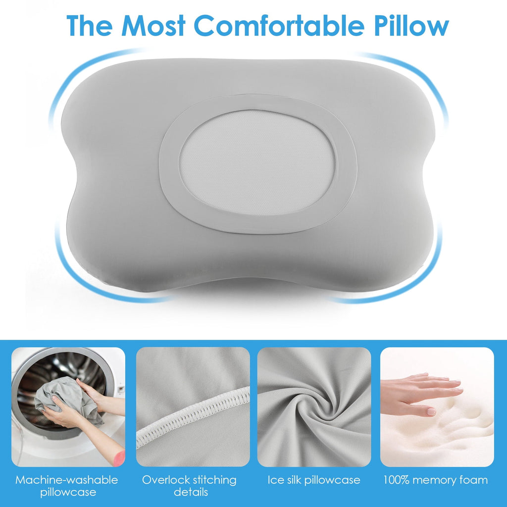 Orthopedic Support Cervical Pillow Orthopedic Cervical Pillow for Neck Pain Relief, Memory Foam Bed Pillow with Pillowcase, Contour Bed ... - Orthopedic Shredded Foam Bed Pillow Set Detail