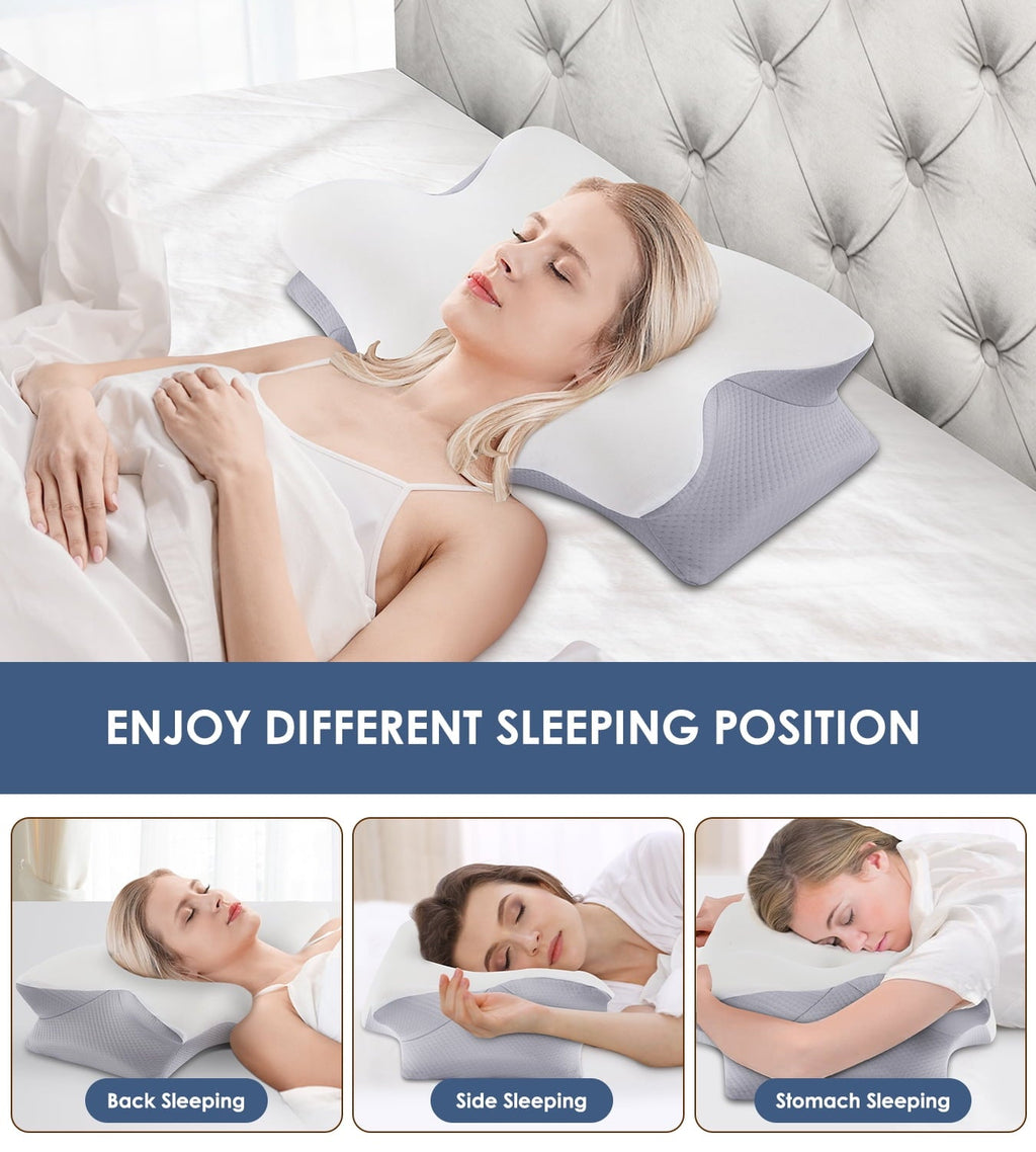 Hotel Collection Cervical Pillow for Neck Pain Relief, Contour Memory Foam Pillows, Odorless Ergonomic Neck Pillow Adjustable Orthoped... - Decorative Throw Pillow Cushion for Sofa & Bed Detail