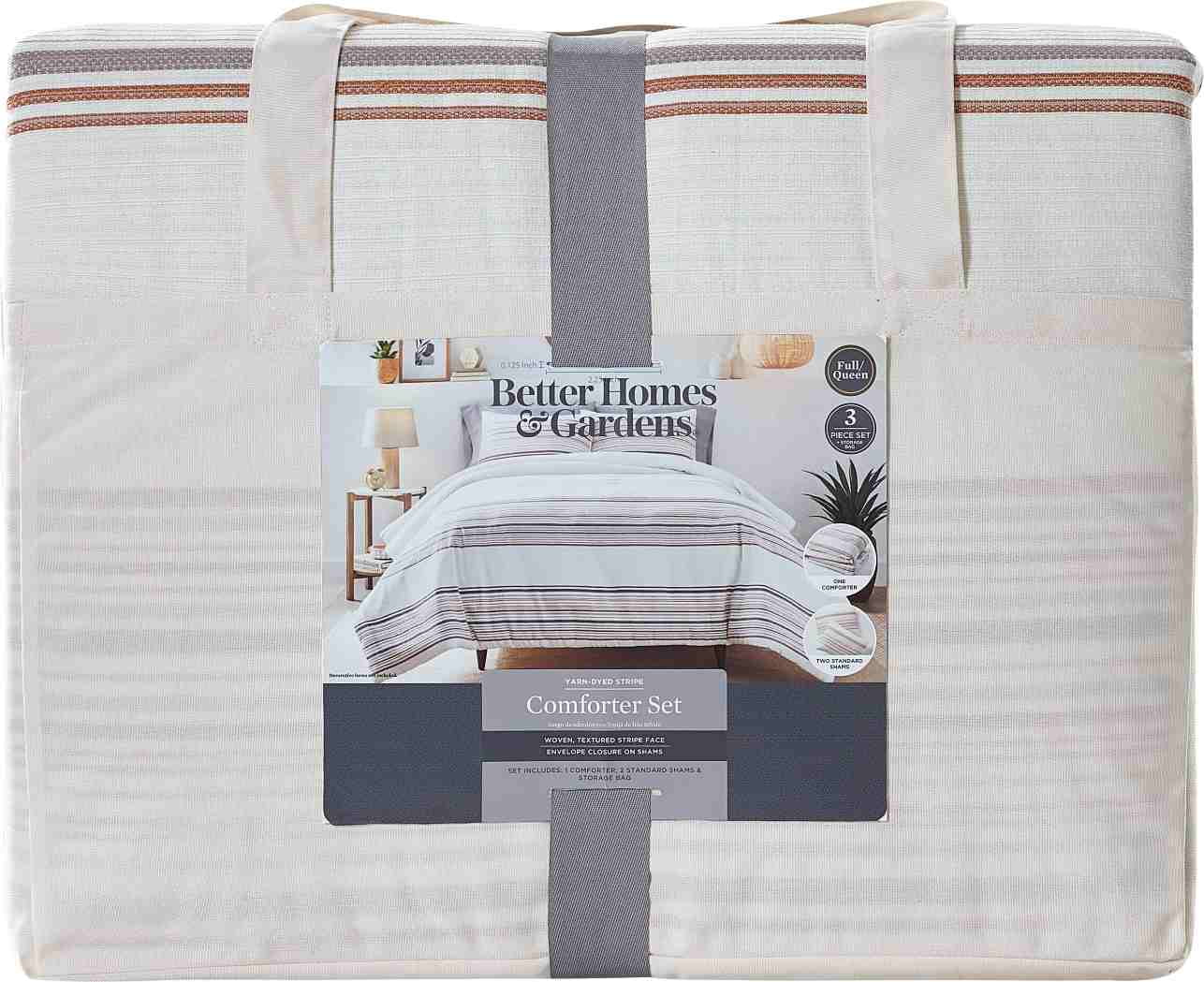 Hypoallergenic Cloud 3-Piece Red Yarn Dye Stripe Comforter Set, Full/Queen - Luxurious Quilted Duvet Cover Set Detail
