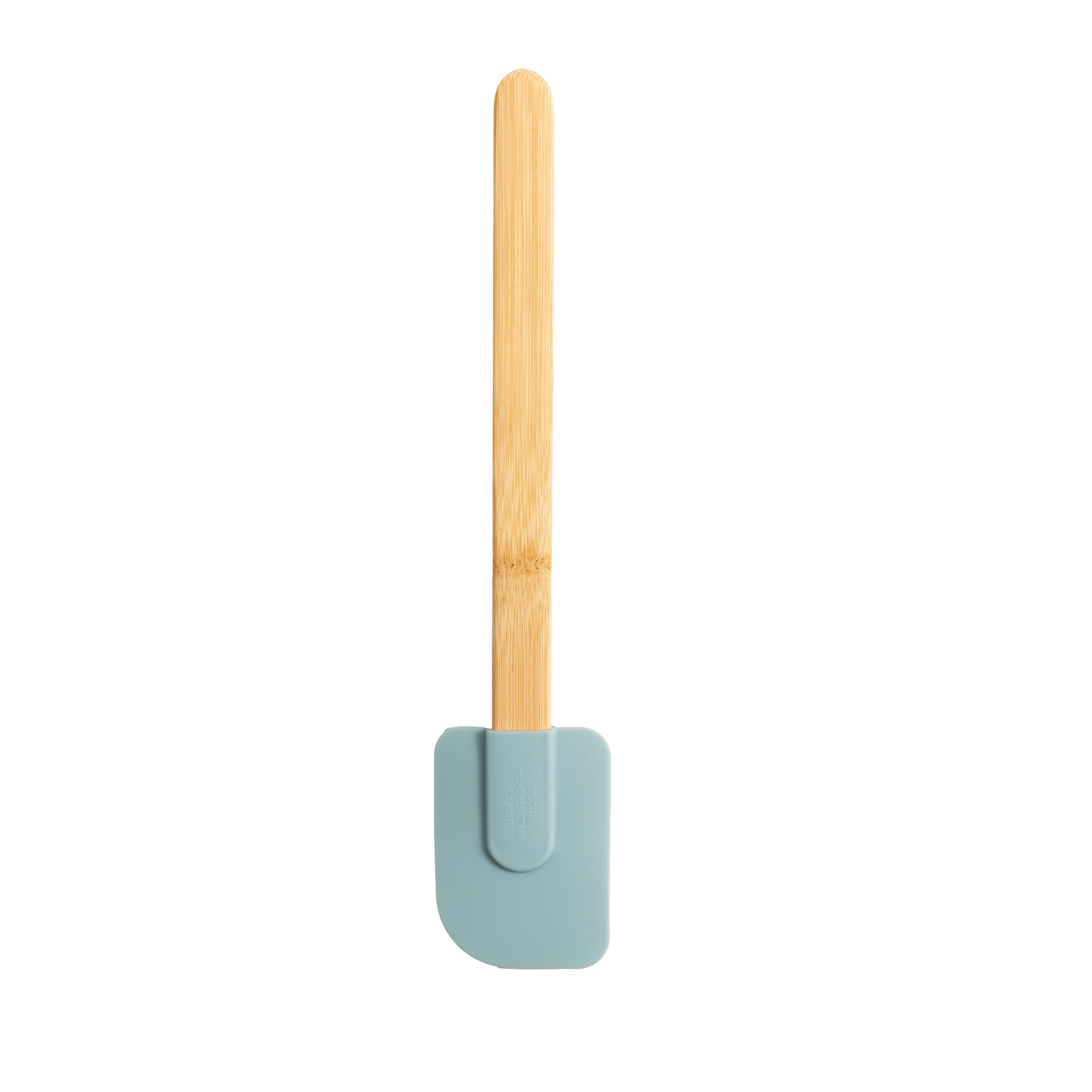Premium Silicone Silicone Spatulas Set 4 with Bamboo Handles, Blue - Premium Stainless Steel Cooking Utensil for Non-Stick Pots Detail