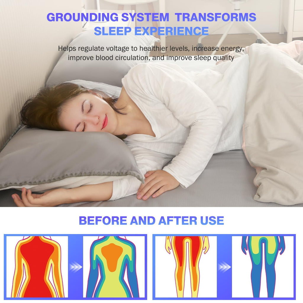 Ultra-Soft Grounding Sheets King Size,Earth Grounded Fitted Bed Sheet 10% Pure Silver Fiber + 90% Organic Cotton, Bed Grounding ... - Luxury Bed Sheet Set with Deep Pockets Detail