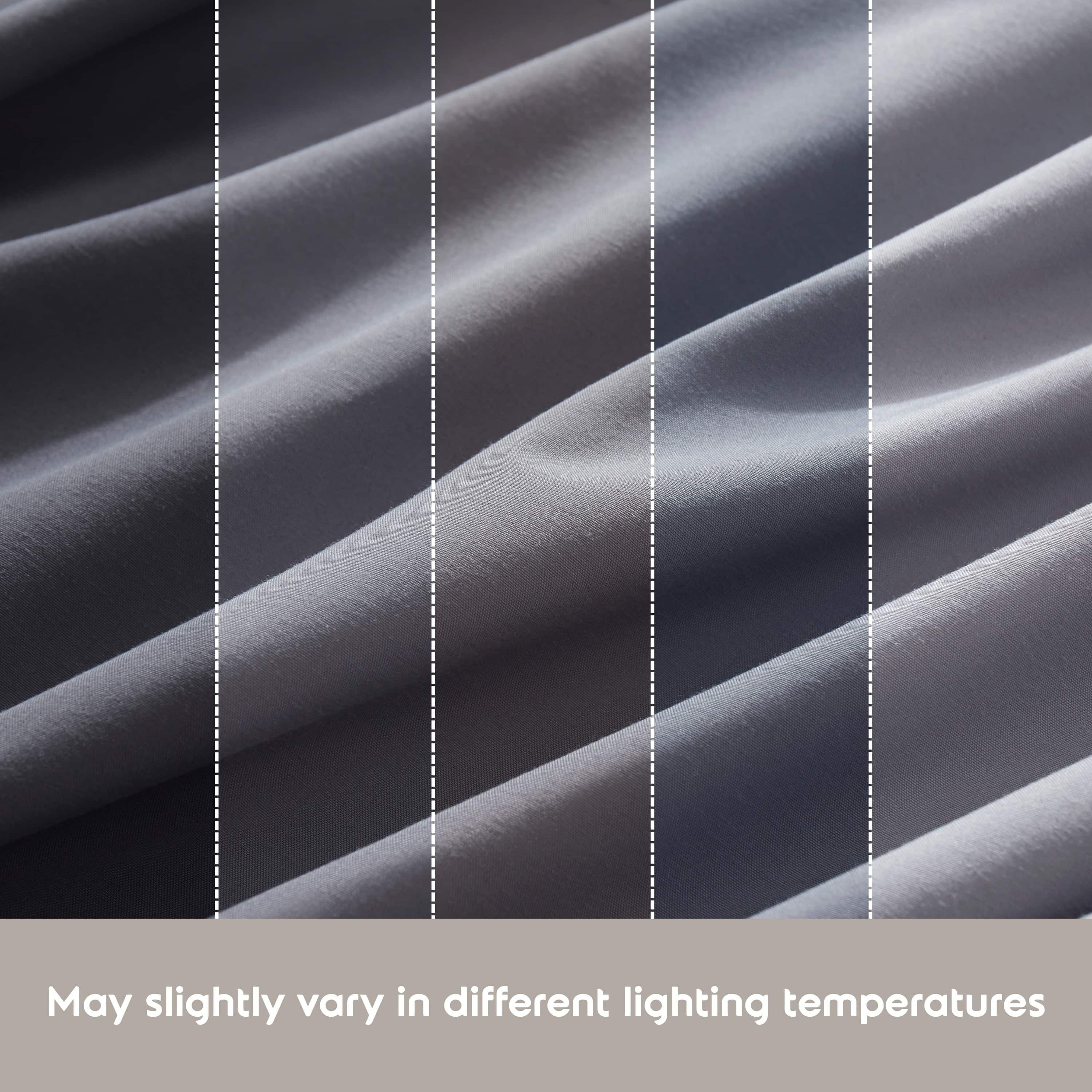 Breathable Luxury Sheet Sets, Deep Pocket 4 Piece, Luxury Soft Microfiber Bed Sheet Sets, GRAY - Breathable Egyptian Cotton Flat & Fitted Sheets Detail