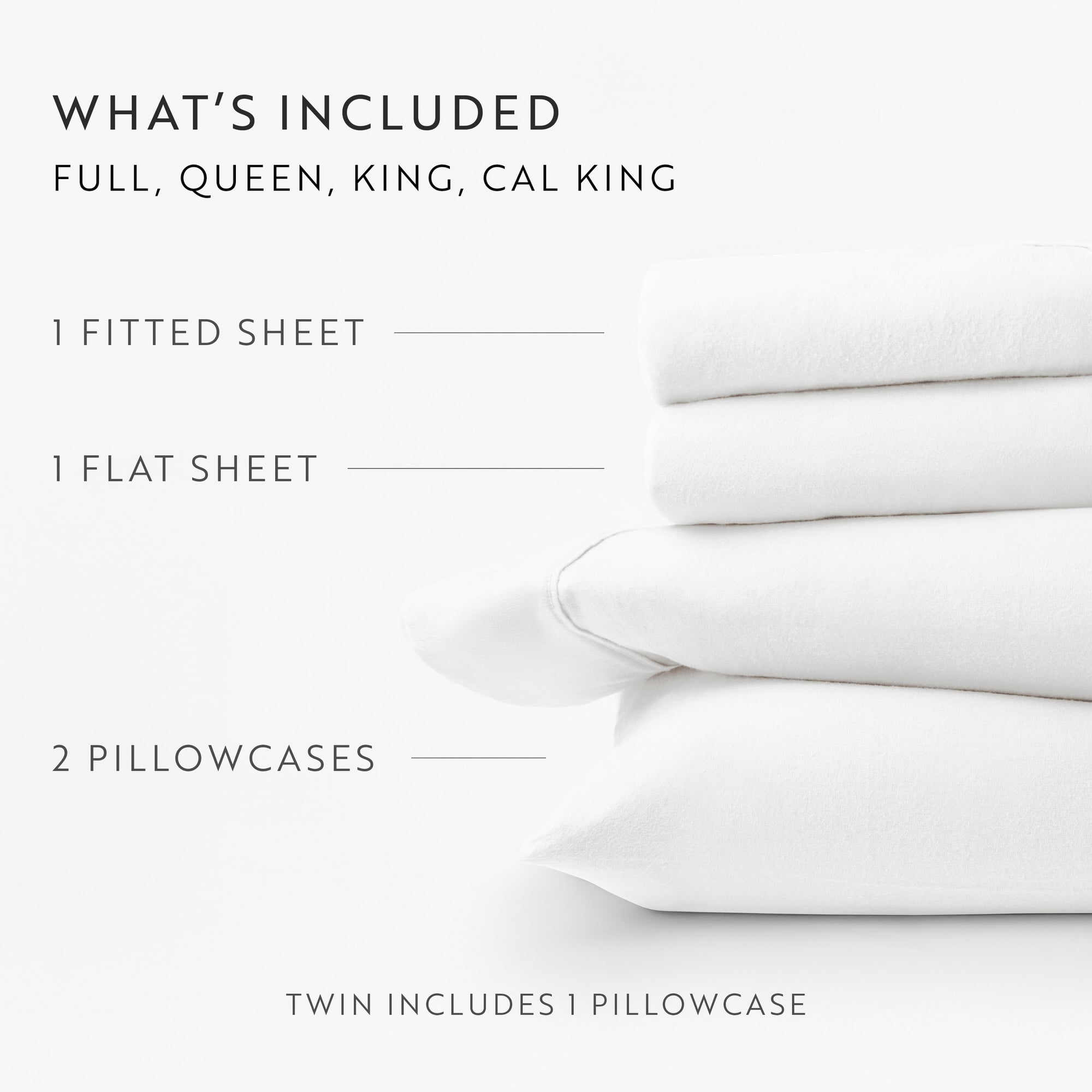 Premium Egyptian Cotton 100% Cotton Flannel Bed Sheets Set for Full Size Bedding in White - Cooling Hotel Quality Bedding Sheets and Pillowcases Detail