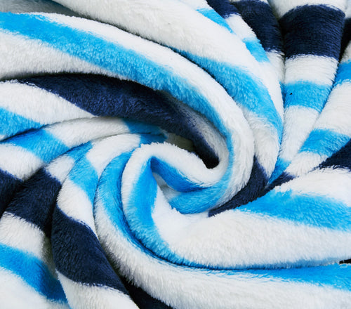 Decorative Knitted Blue Stripes XL Oversized Throw Blanket, 72 x 50 inches, Great for a Kids Bedroom, Super Soft and Cozy - Lightweight Plush Warm Blanket for All Seasons Detail