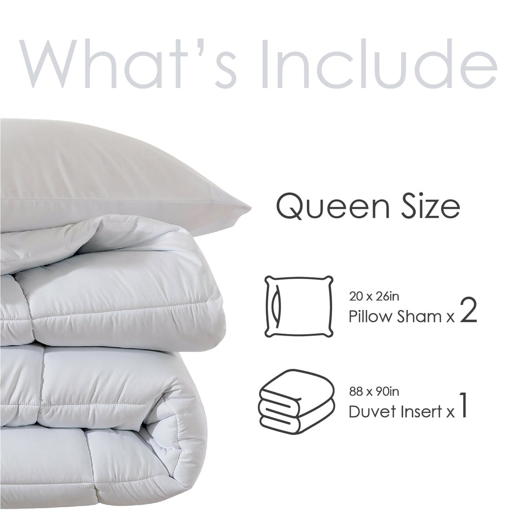 Hypoallergenic Cloud Queen Size 3-Piece All-Season Down Alternative Comforter Set Deep Black (Comforter and Pillowcase Bedding Set / bed i... - All-Season Down Alternative Comforter Insert Detail