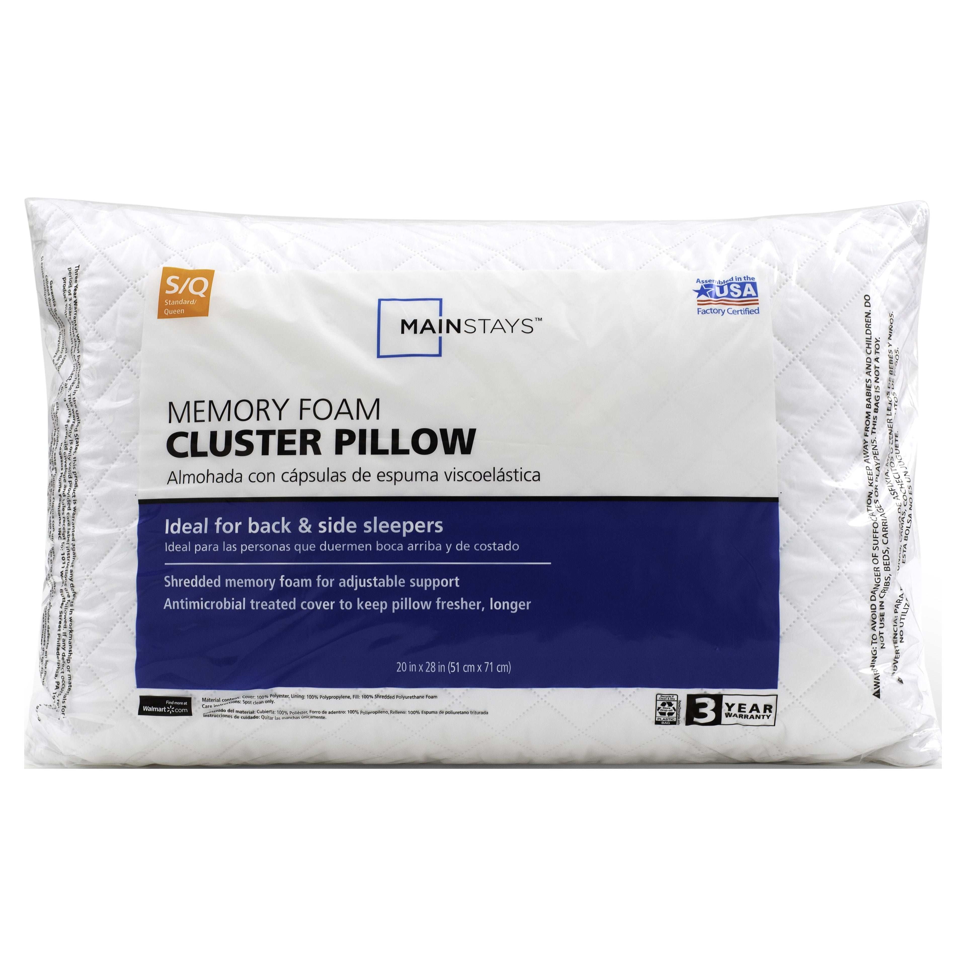Orthopedic Support Memory Foam Cluster Bed Pillow, Standard/Queen, 2 Pack - Hotel Quality Plush Sleeping Pillows Detail