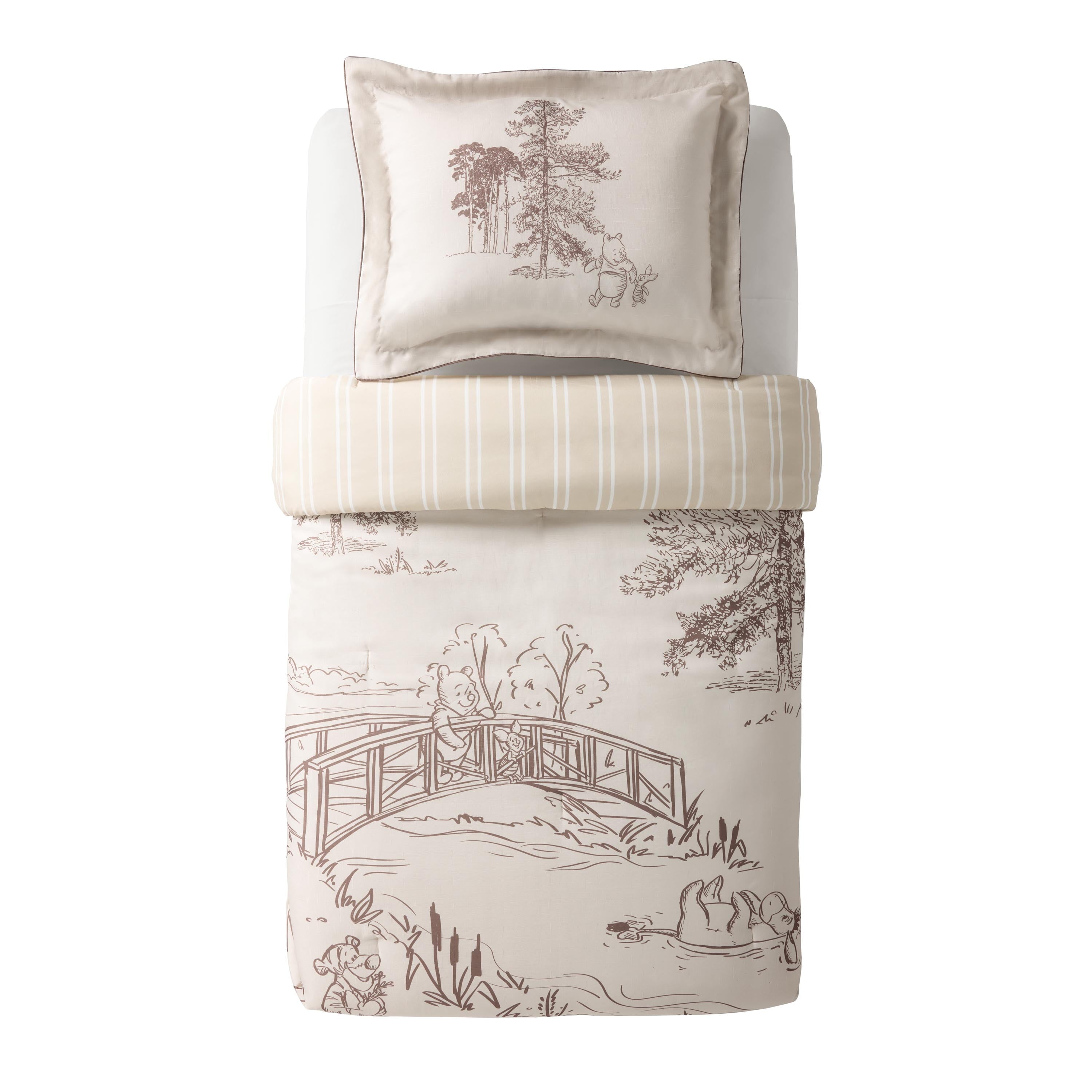 All-Season Kids 2 Piece Khaki Comforter and Sham Bedding Set, Twin/Full - All-Season Down Alternative Comforter Insert Detail