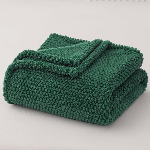 Decorative Knitted Fuzzy Fleece 50"x70" Throw Blanket for Couch, Fluffy Warm Soft Jacquard Blankets for Fall Winter, Lightweight and Coz... - Cozy Fleece Throw Blanket for Couch & Bed Detail