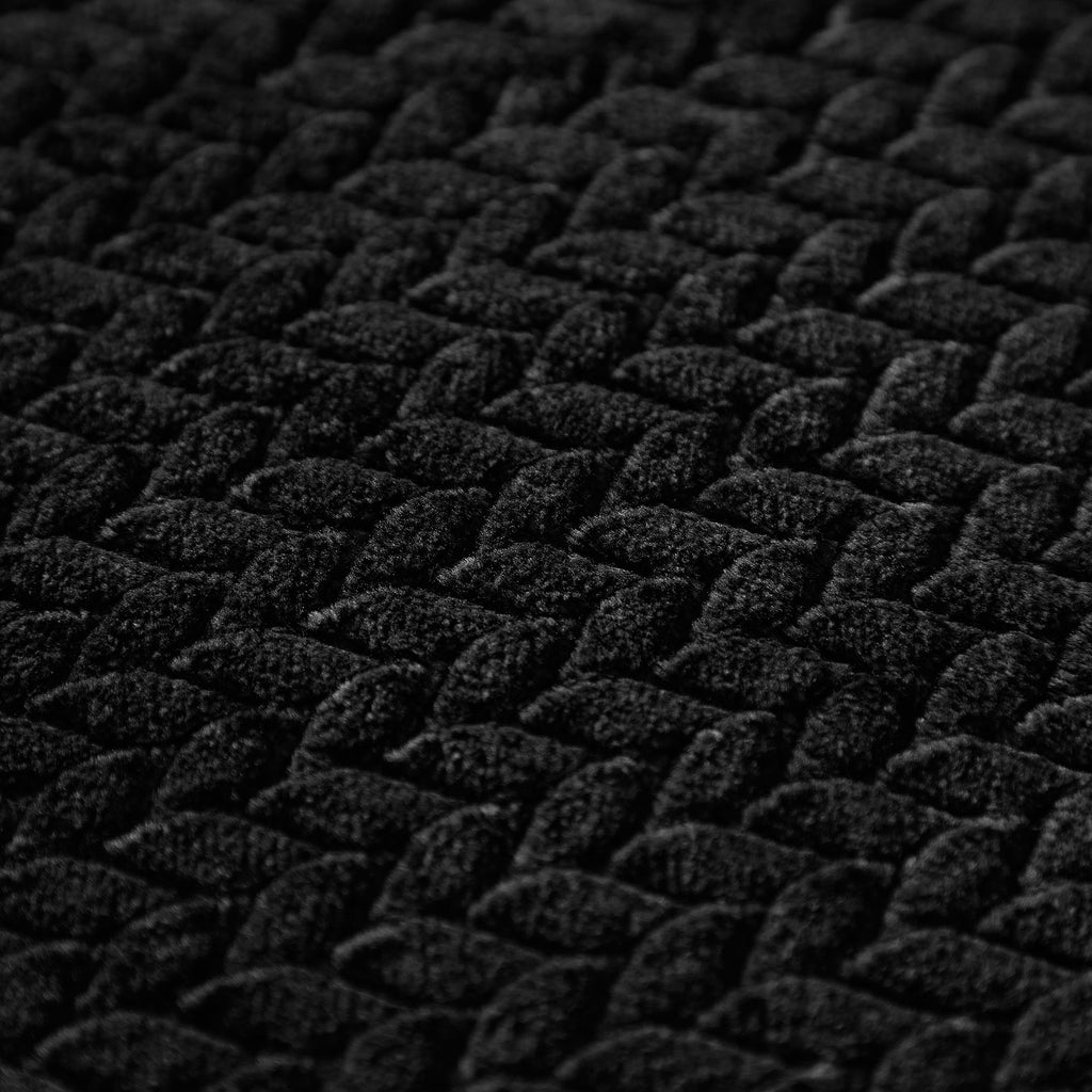 Super Soft Flannel Cozy Textured Plush Throw Blanket, Black, 50"x60" All Ages - Lightweight Plush Warm Blanket for All Seasons Detail