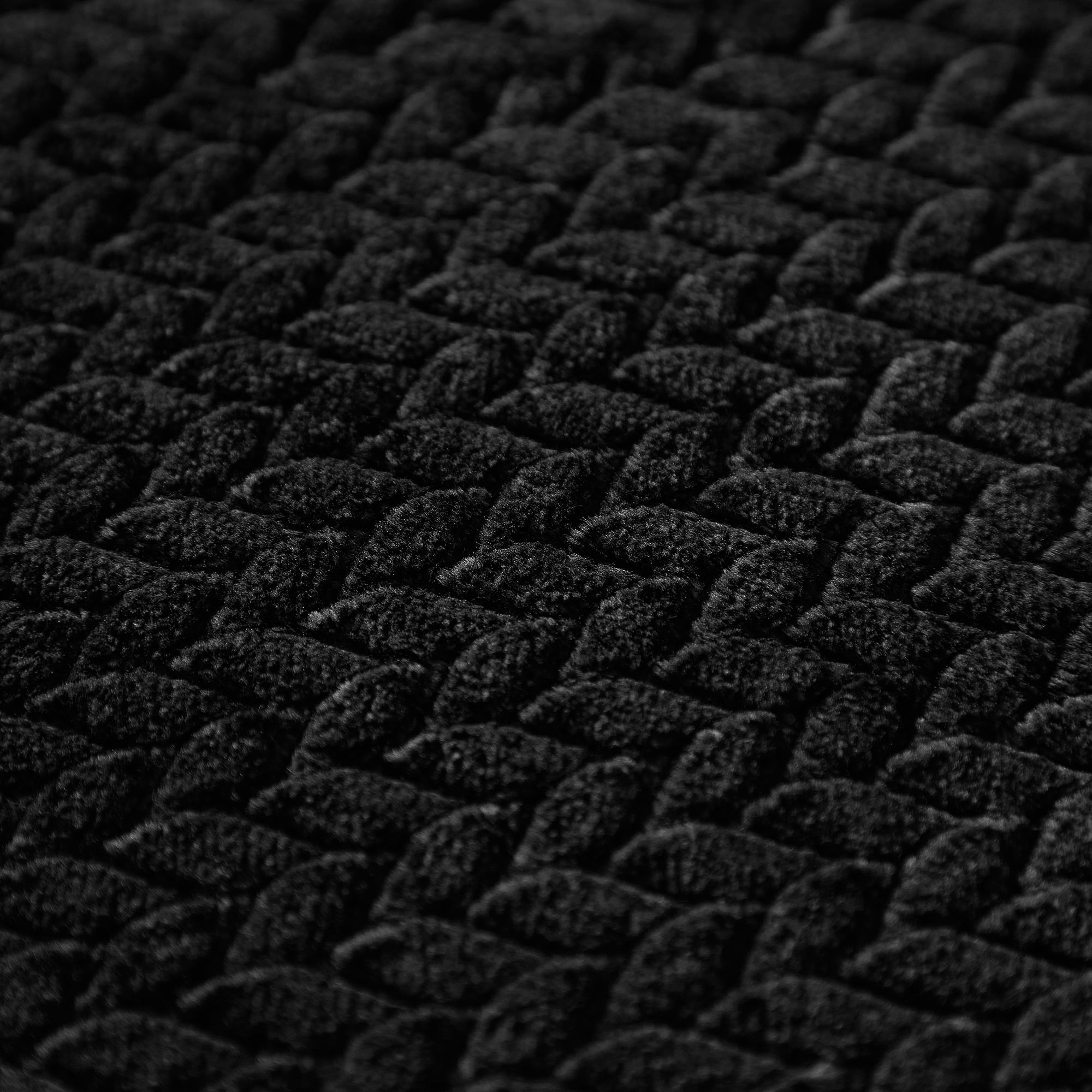 Super Soft Flannel Cozy Textured Plush Throw Blanket, Black, 50"x60" All Ages - Lightweight Plush Warm Blanket for All Seasons Detail
