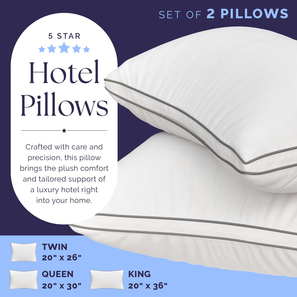 Fluffy Shredded Bed Pillows Queen Size Set of 2 - Luxury Down Alternative Pillow - 5 Star Hotel Pillows for Back, Side and Stomach Sl... - Ergonomic Memory Foam Pillow for Neck Pain Support Detail