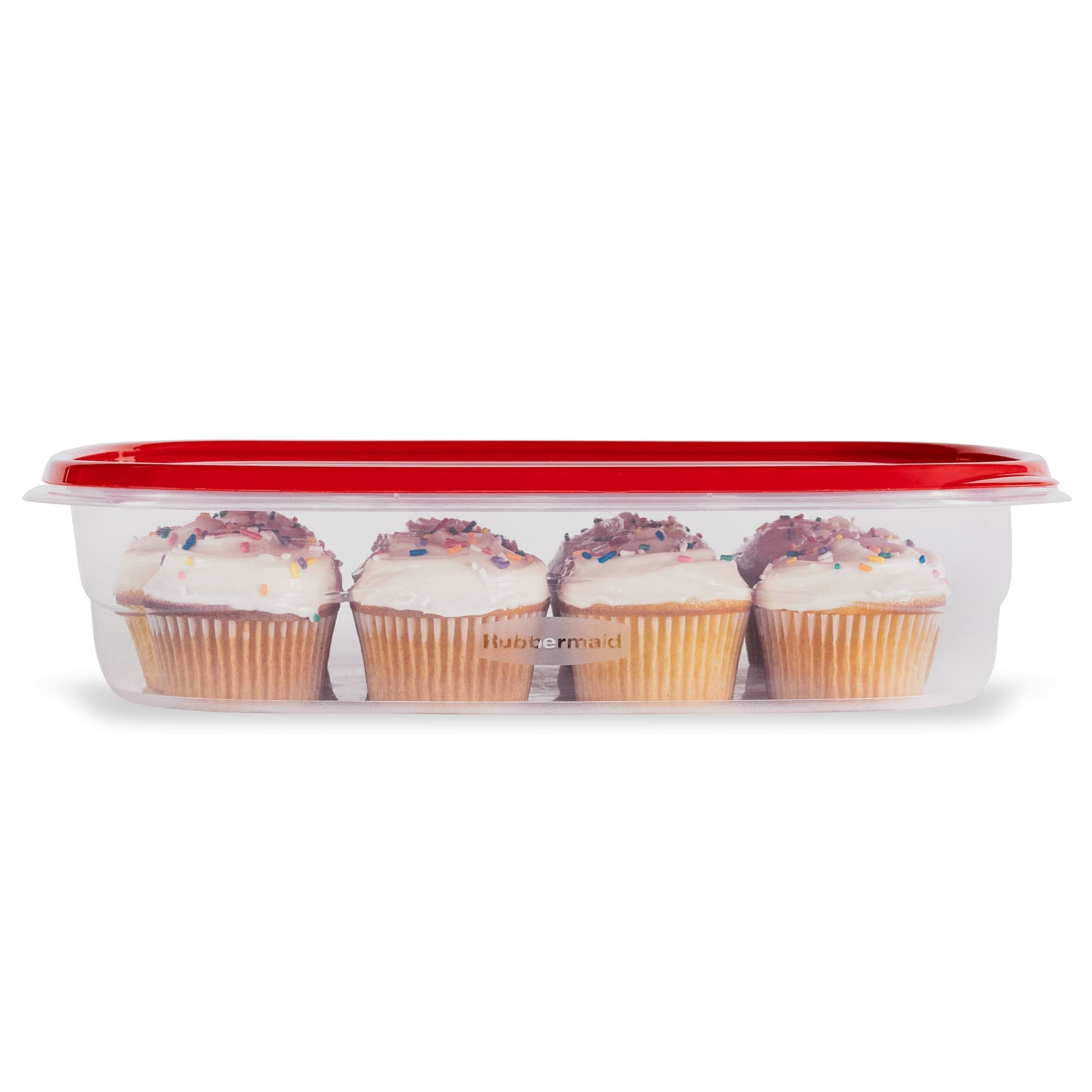 Fun Food Fidget 1 Gallon, 2 Packs, Red, Large Rectangular Plastic Food Storage Containers - Playful Star & Heart Shaped Geometric NeeDoh Detail