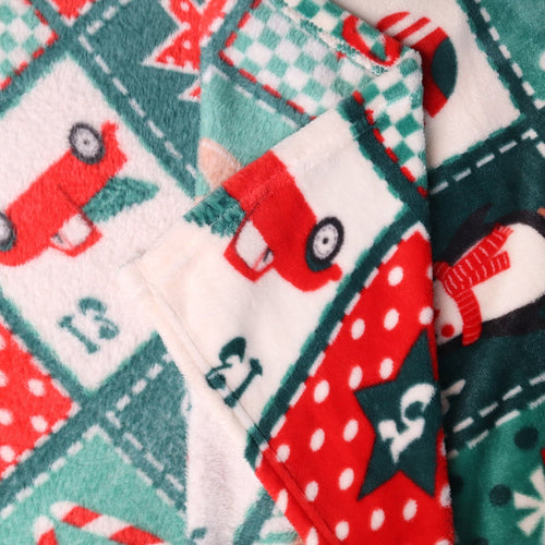 Decorative Knitted Cozy Blanket Printed Blanket Throw Christmas Blanket - 300 GSM Fleece Blanket Throw Size Blanket for Home Decoration,... - Luxury Knitted Decorative Throw Blanket with Fringes Detail