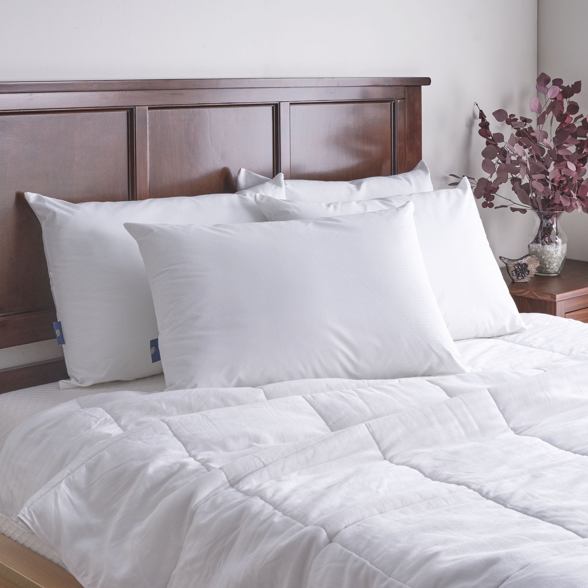 Decorative Plump Cooling Pillow - 2 Pack - Orthopedic Shredded Foam Bed Pillow Set Detail