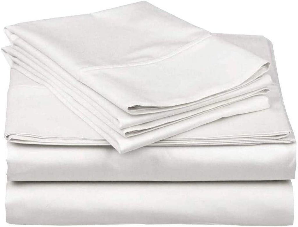 Wrinkle-Resistant 100% Cotton Hospital Bedsheets Set - 1 Flat Sheet, 1 Fitted Sheet (10" Inch) Deep Pocket, 1 Pillowcase, Best & Comfor... - Luxury Bed Sheet Set with Deep Pockets Detail