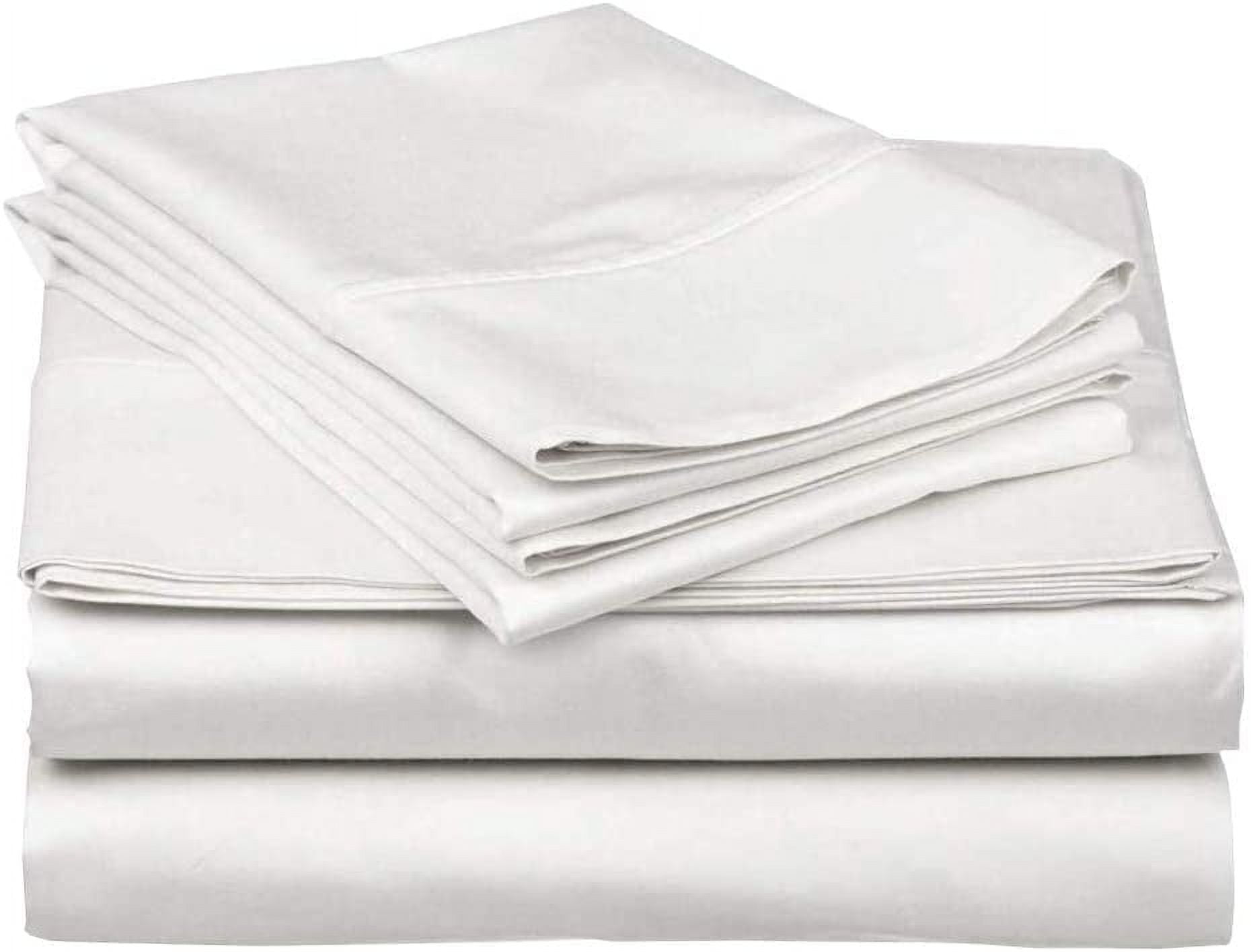Wrinkle-Resistant 100% Cotton Hospital Bedsheets Set - 1 Flat Sheet, 1 Fitted Sheet (10" Inch) Deep Pocket, 1 Pillowcase, Best & Comfor... - Luxury Bed Sheet Set with Deep Pockets Detail