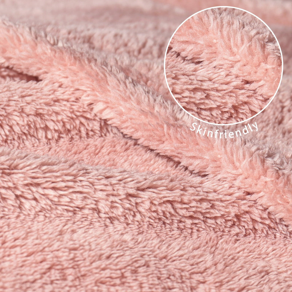 Reversible Sherpa Soft Fleece Throw Blanket for Couch, Super Soft Velvet Plush Bed Blanket, 50x60 Inches, Pink - Lightweight Plush Warm Blanket for All Seasons Detail