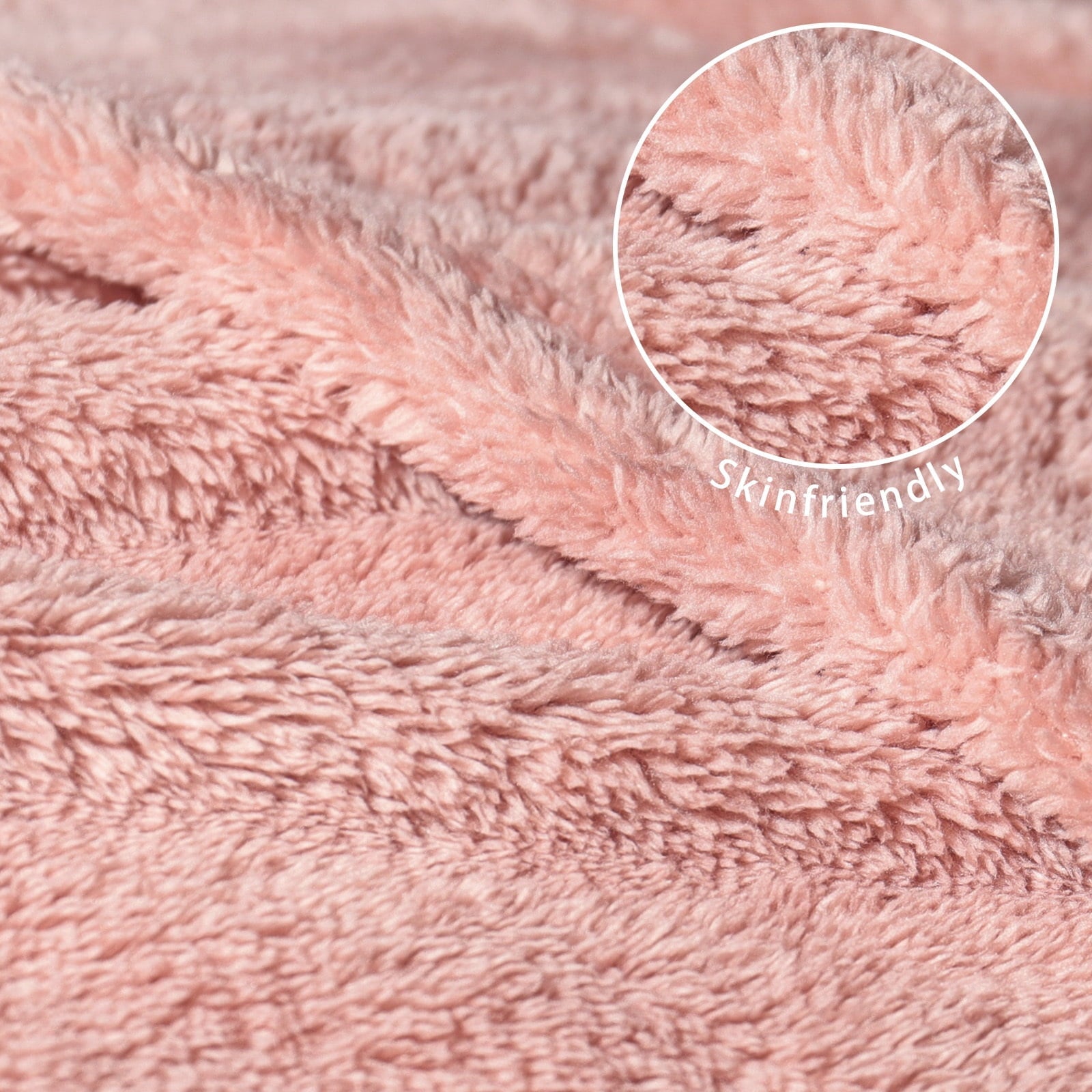 Reversible Sherpa Soft Fleece Throw Blanket for Couch, Super Soft Velvet Plush Bed Blanket, 50x60 Inches, Pink - Lightweight Plush Warm Blanket for All Seasons Detail