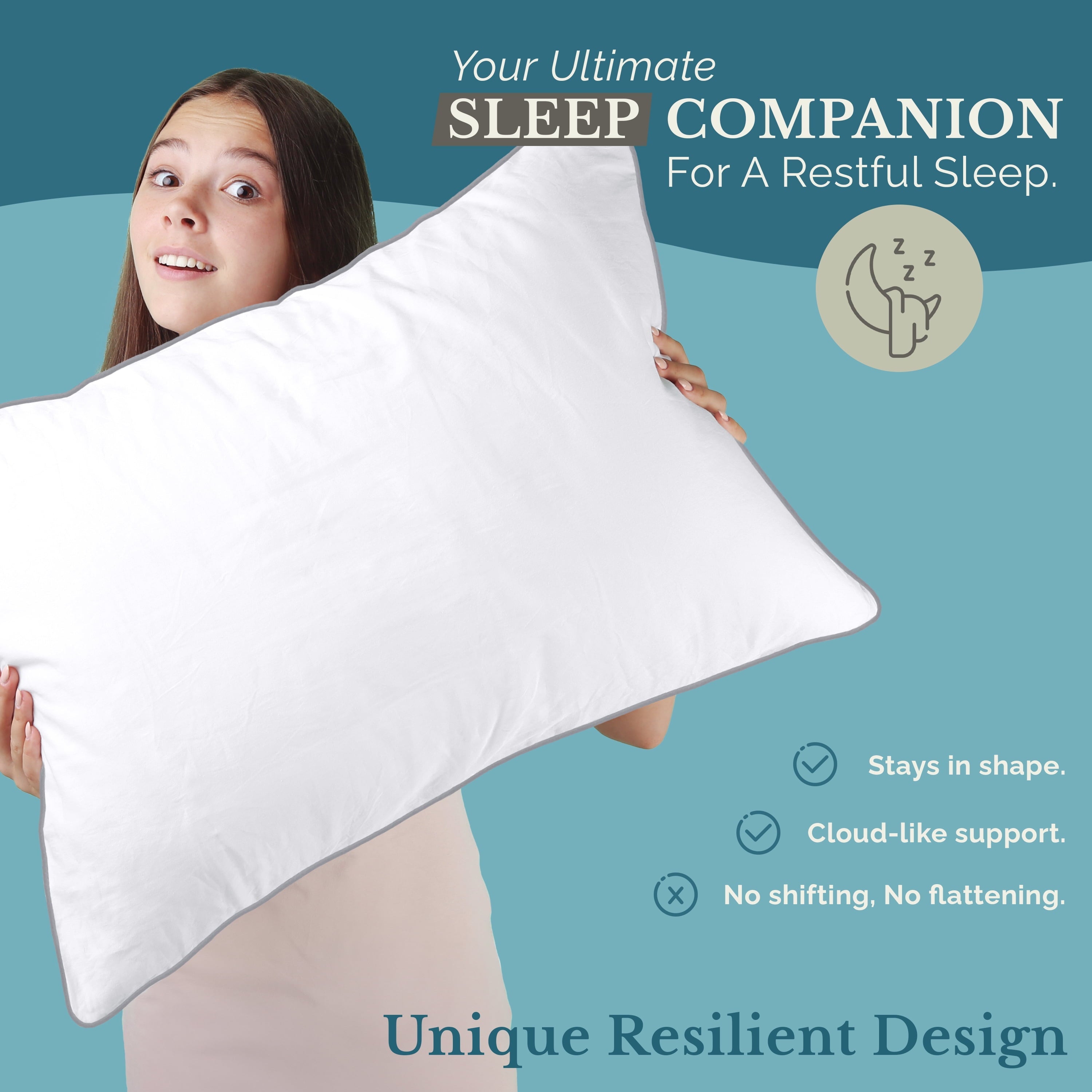 Decorative Plump Pillows Standard Size Set of 2 – Standard Pillow, Cooling Comfort, Breathable, Easy Care Machine Washable, Perfect fo... - Ergonomic Memory Foam Pillow for Neck Pain Support Detail
