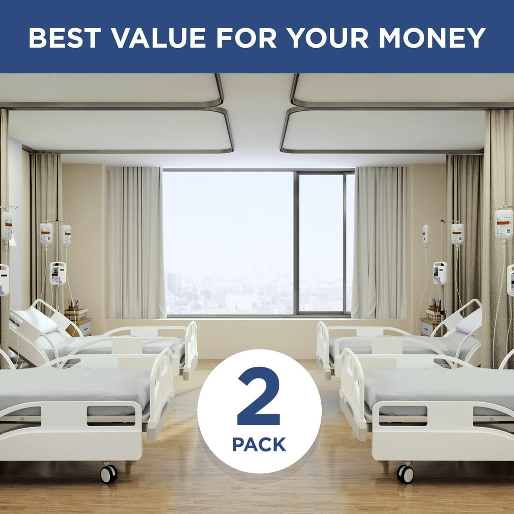 Cooling Sateen 2 Pack Fitted Hospital Bed Sheets with Elastic All Around for a Perfect Fit - Cotton Rich Soft Knitted Jersey Sheet, ... - Luxury Bed Sheet Set with Deep Pockets Detail