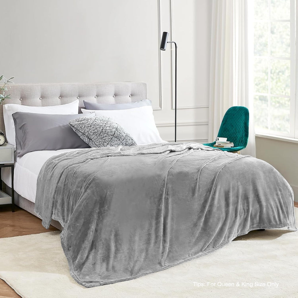 Super Soft Flannel Twin Size Blanket for Bed, 60x80inch Super Cozy Soft Bed Blanket for Sleep Snap, Lightweight Reversible Blankets and ... - Cozy Fleece Throw Blanket for Couch & Bed Detail
