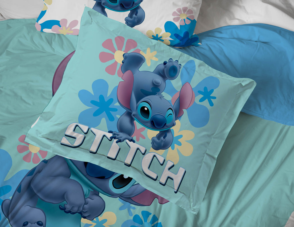 Luxurious Quilted Lilo and Stitch Sweet Stitch 5 Piece Twin Size Kids Comforter Set with Sham - Super Soft Bed Set for Kids - Hypoallergenic Ultra-Fluffy Quilt for Winter Detail